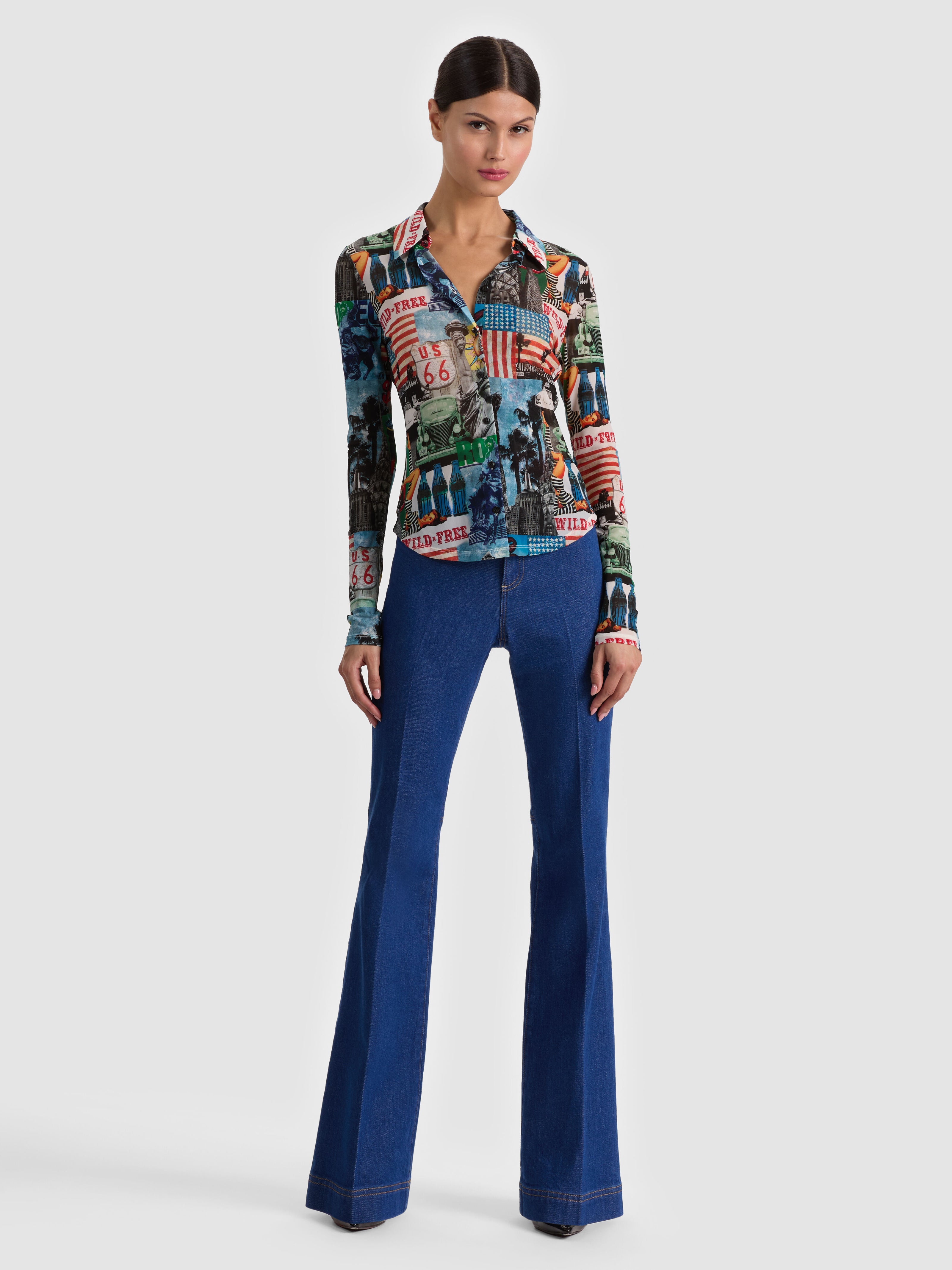 CAMICIA DI JADE IN MESH-ALICE + OLIVIA