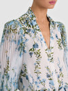 ILAN BUTTON DOWN BLOUSE-FRESH AIR CAROLINA BLUE-ALICE + OLIVIA