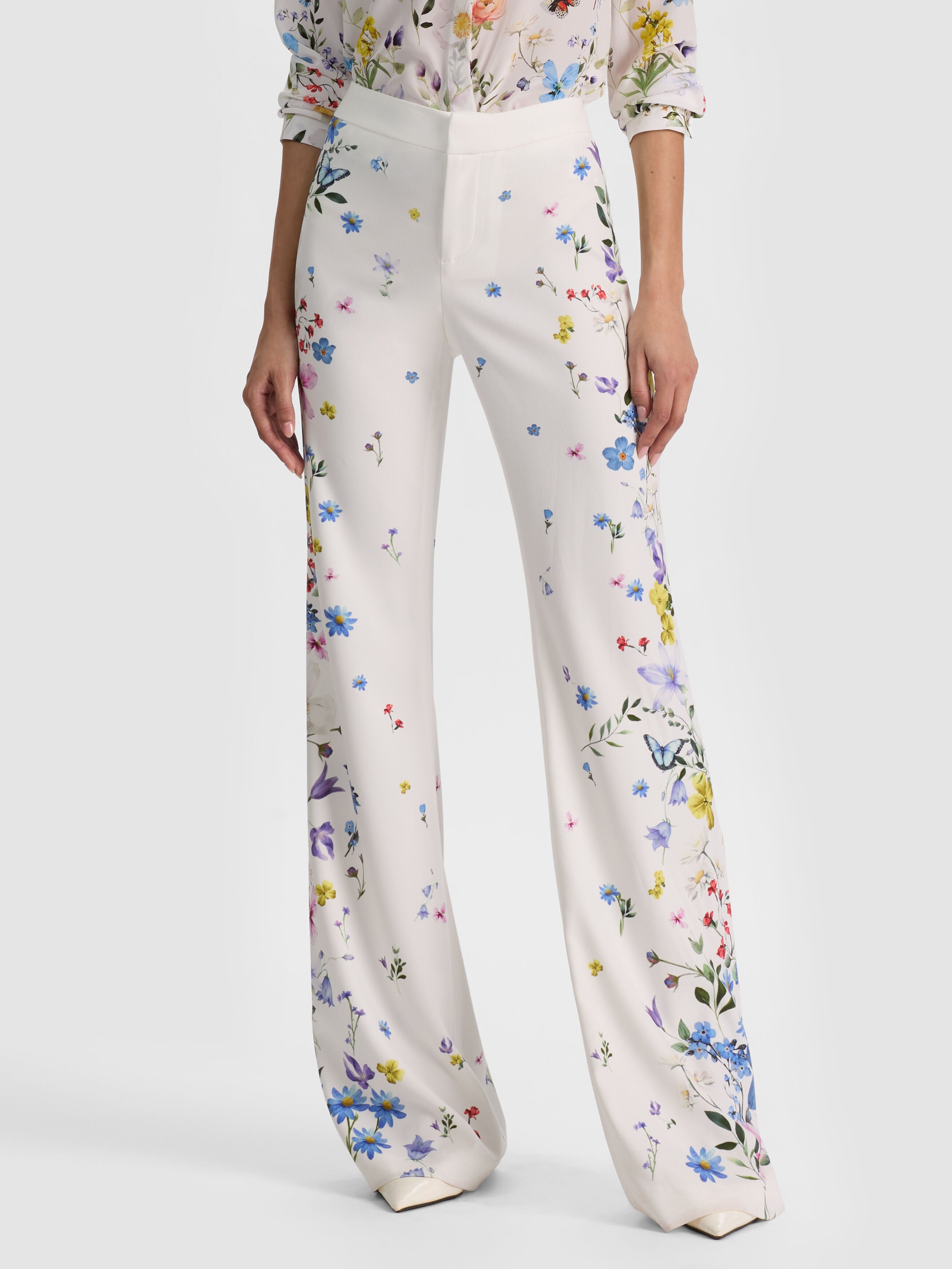 ANDREW PANT-TWISTING VINES OFF WHITE-ALICE + OLIVIA