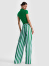 ERIC PANT-HRLOM STRIPE CROLNA BLU/GRN AP-ALICE + OLIVIA