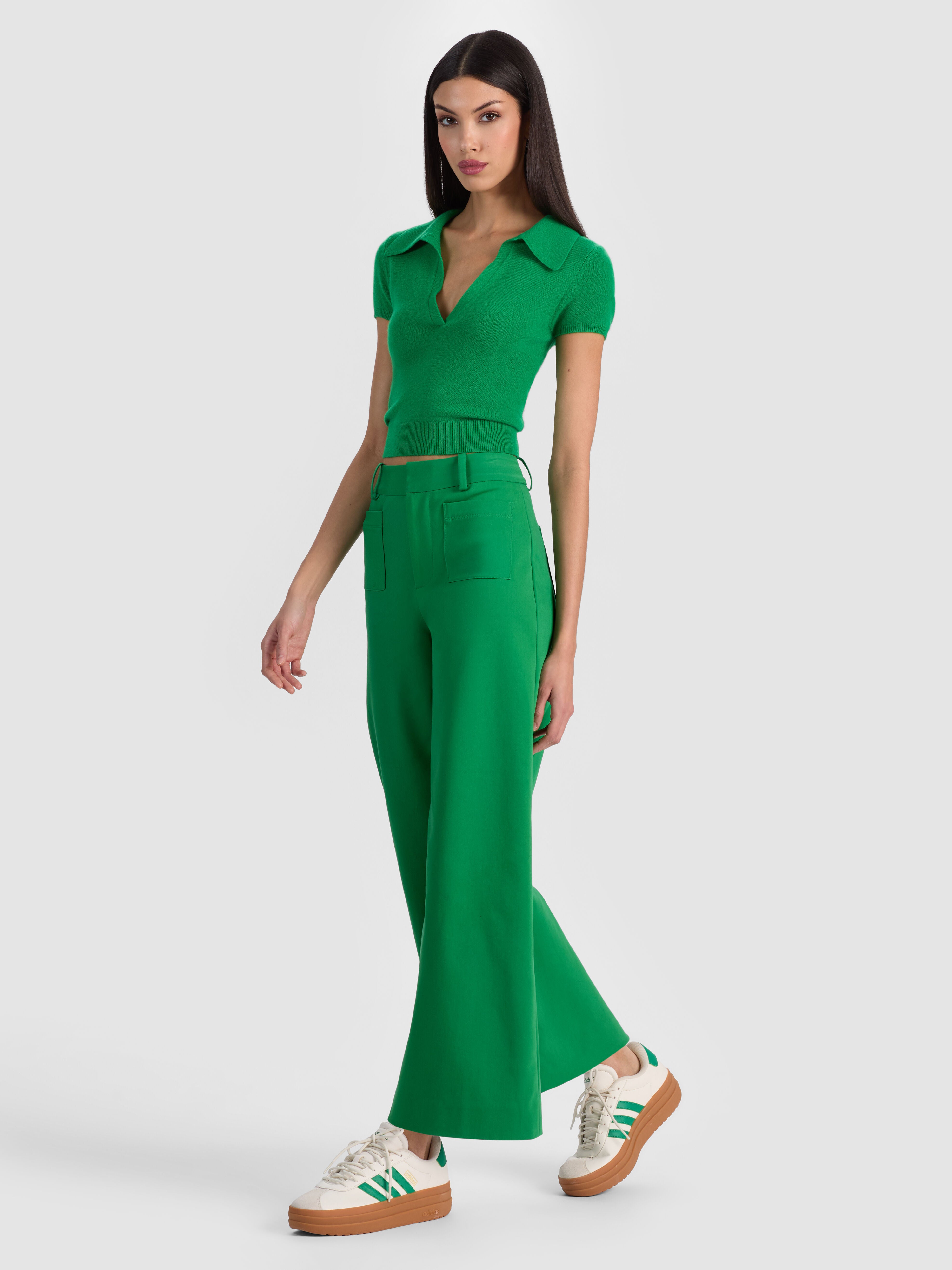 ZOE ANKLE TROUSER in GREEN APPLE | ALICE + OLIVIA