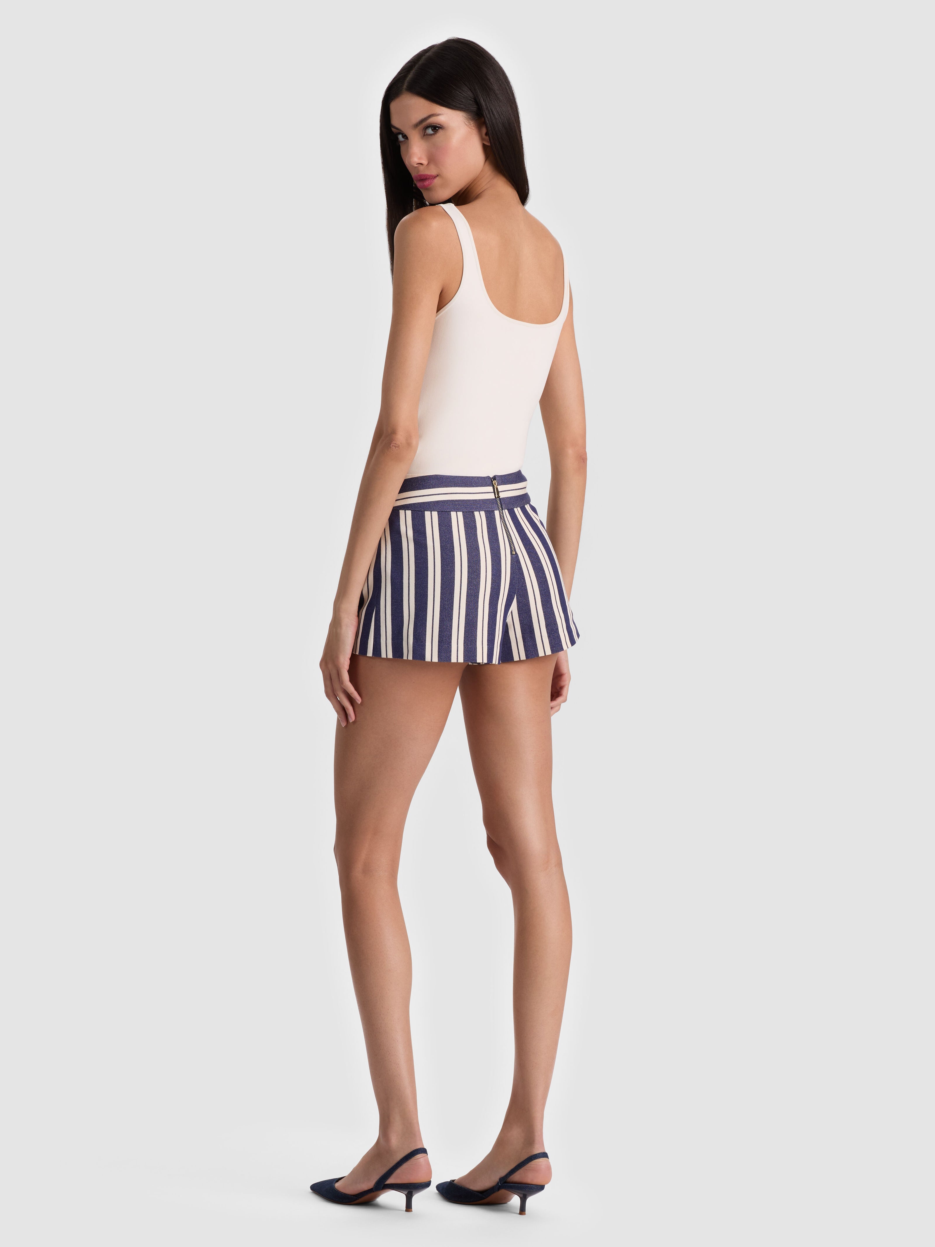 ACE MINI SKORT-METRO STRIPE TWILIGHT BLUE-ALICE + OLIVIA
