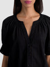 THALIA BUTTON DOWN BLOUSE-Black-ALICE + OLIVIA