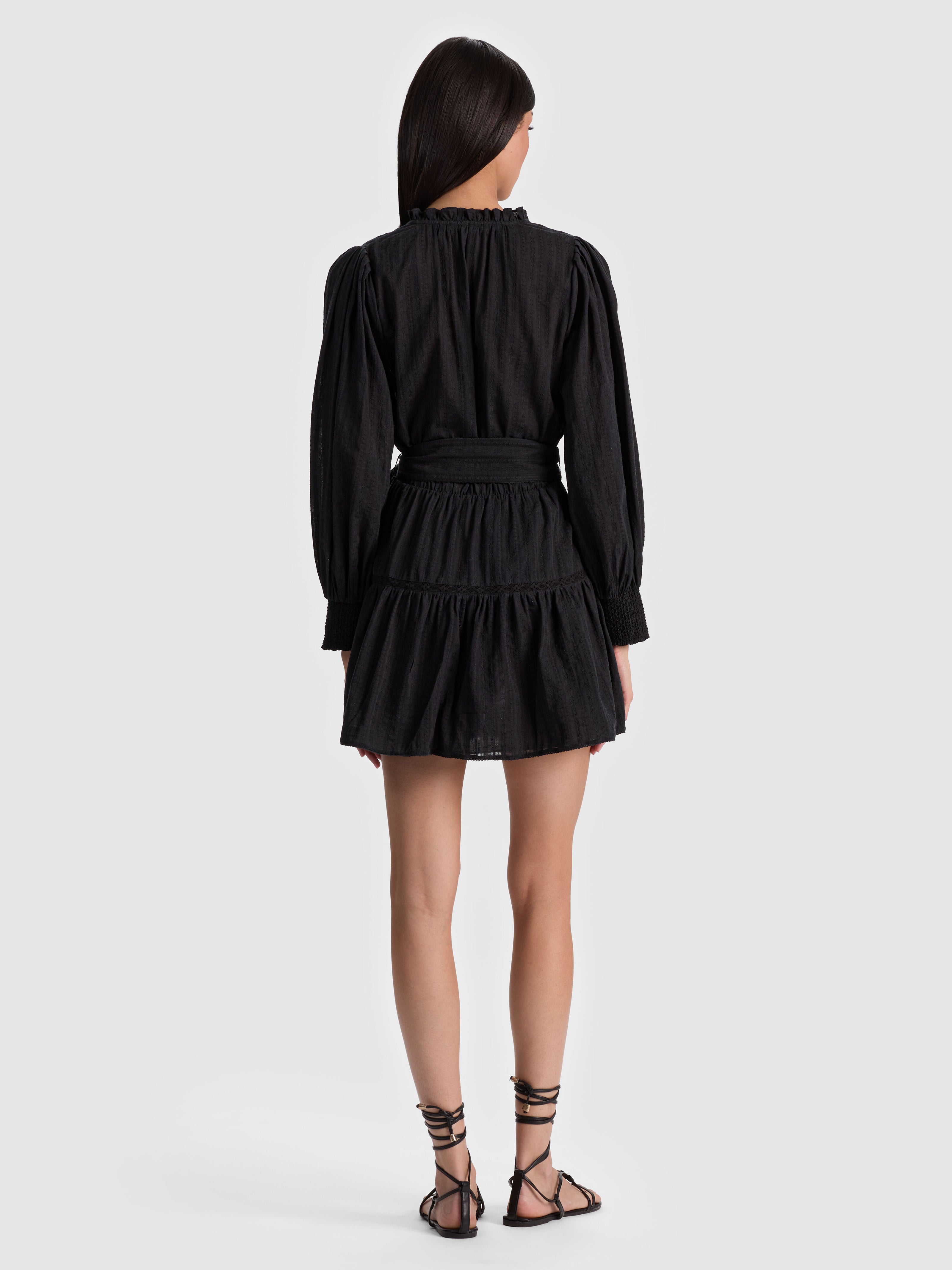 SADIE MINI SHIRT DRESS-Black-ALICE + OLIVIA