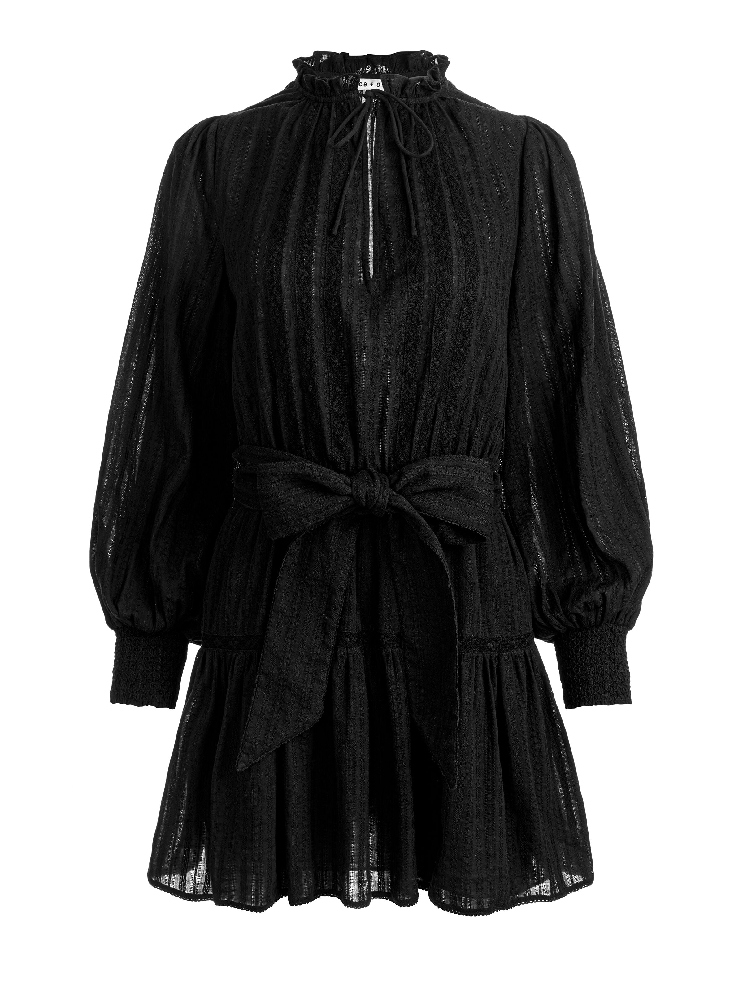 SADIE MINI SHIRT DRESS-Black-ALICE + OLIVIA