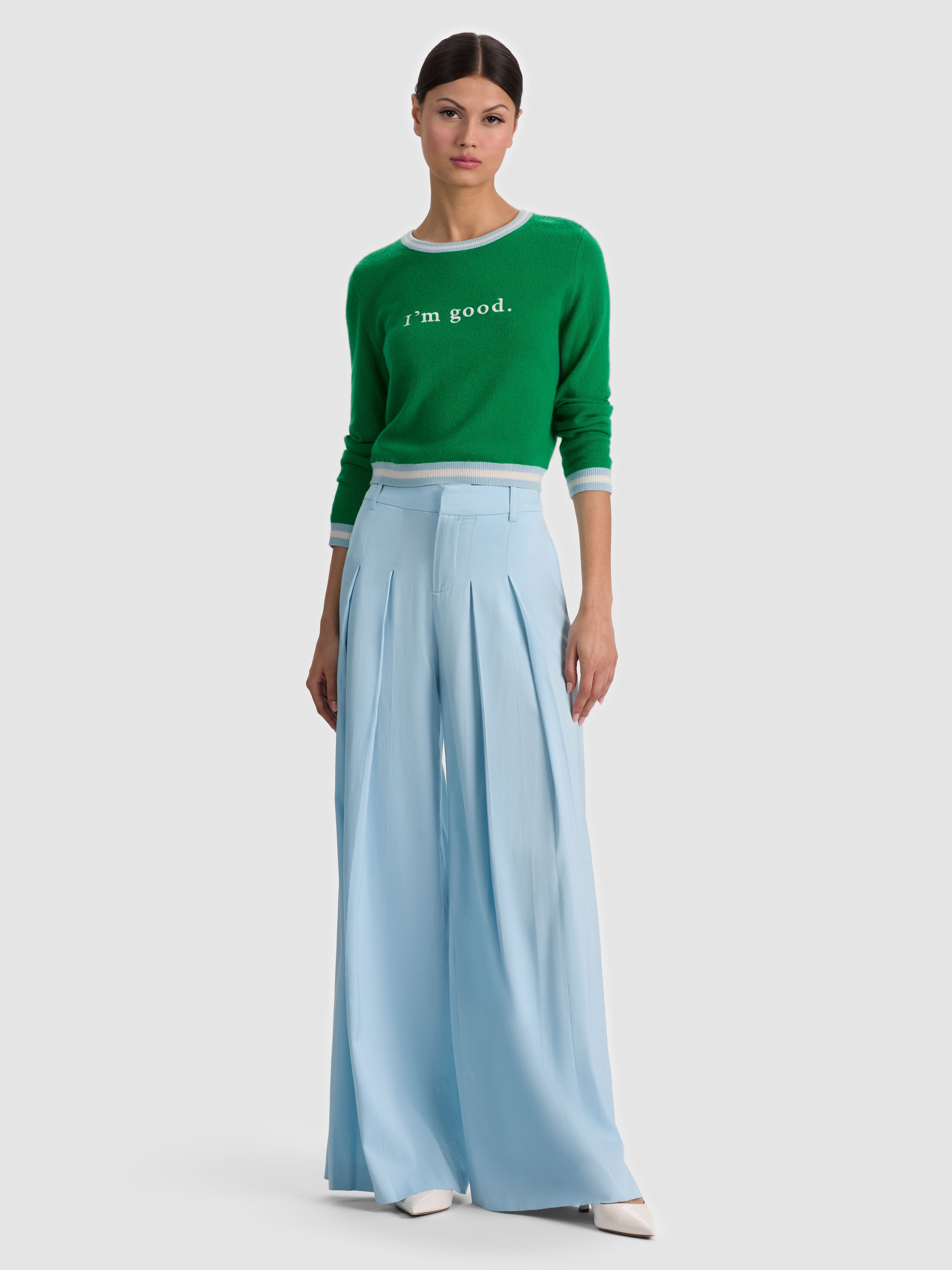 BLAIRE PLEATED PANT-CAROLINA BLUE-ALICE + OLIVIA