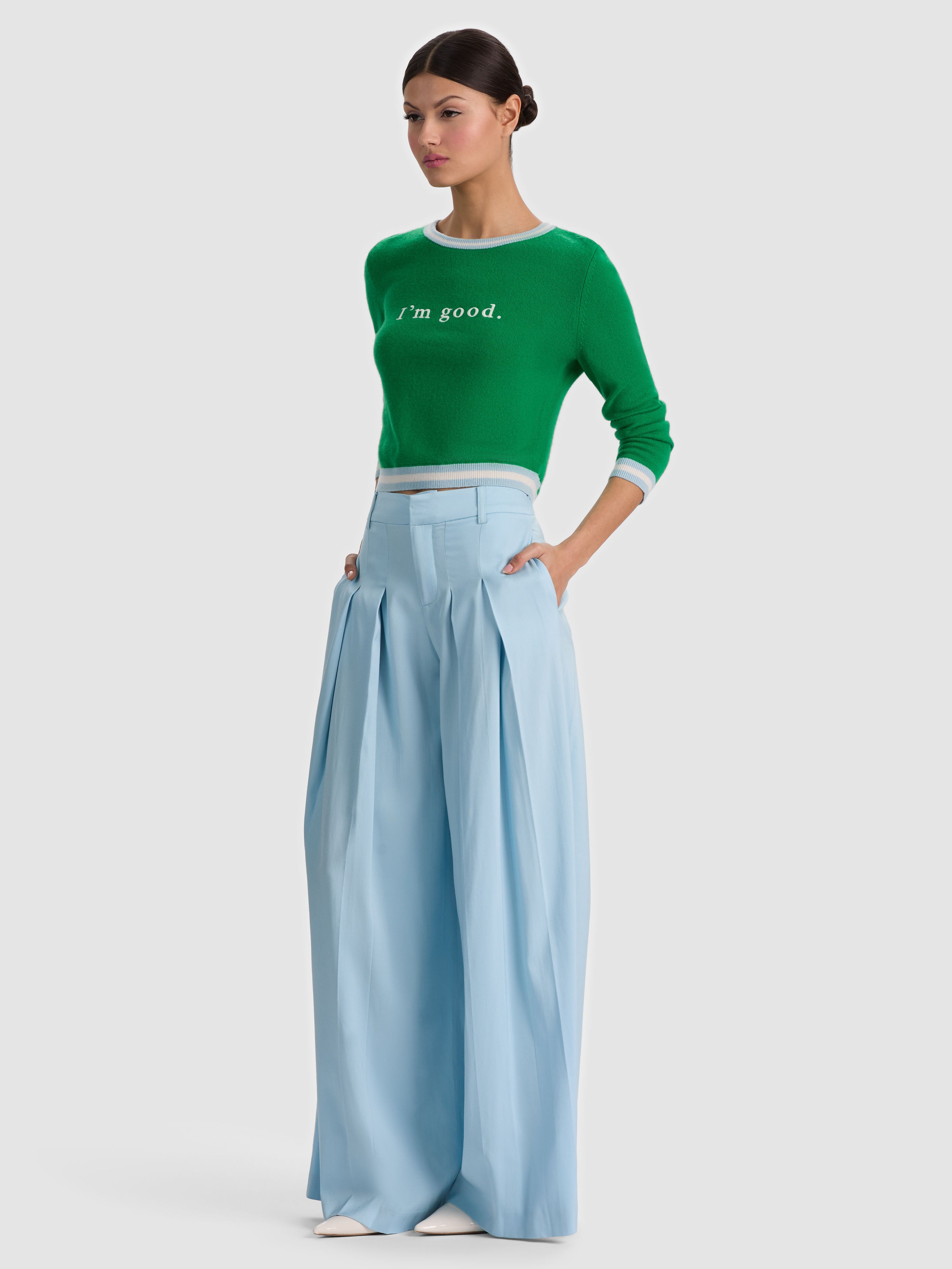 BLAIRE PLEATED PANT-CAROLINA BLUE-ALICE + OLIVIA