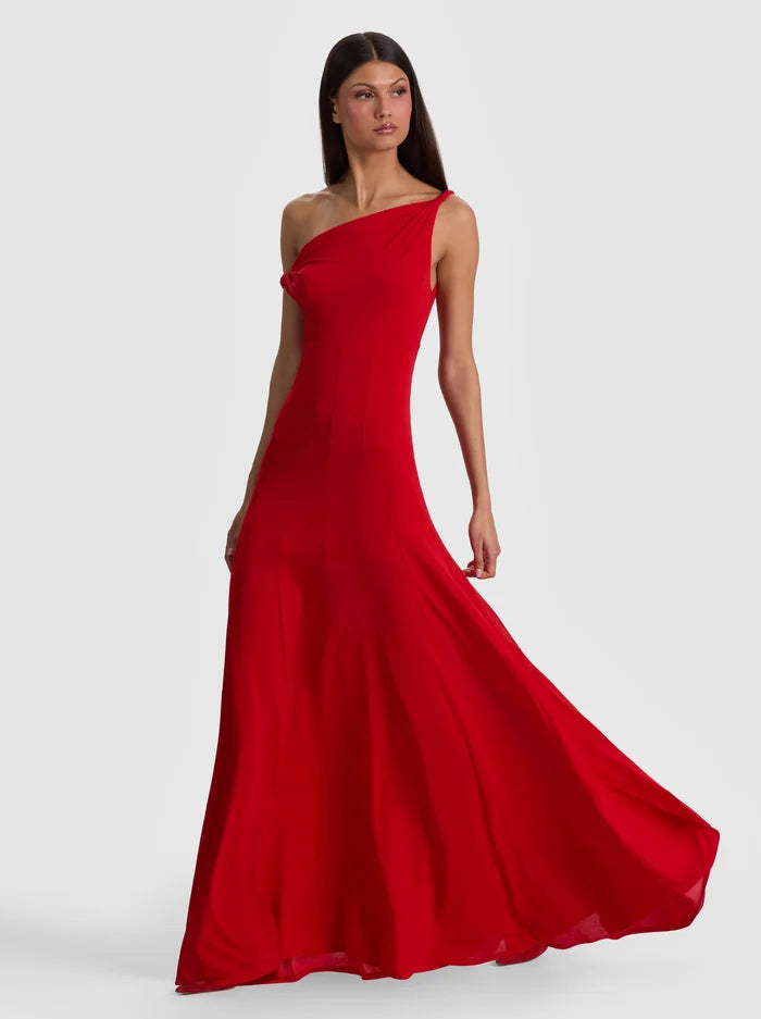 NOELIA TWIST STRAP MAXI DRESS-CHILI PEPPER-ALICE + OLIVIA