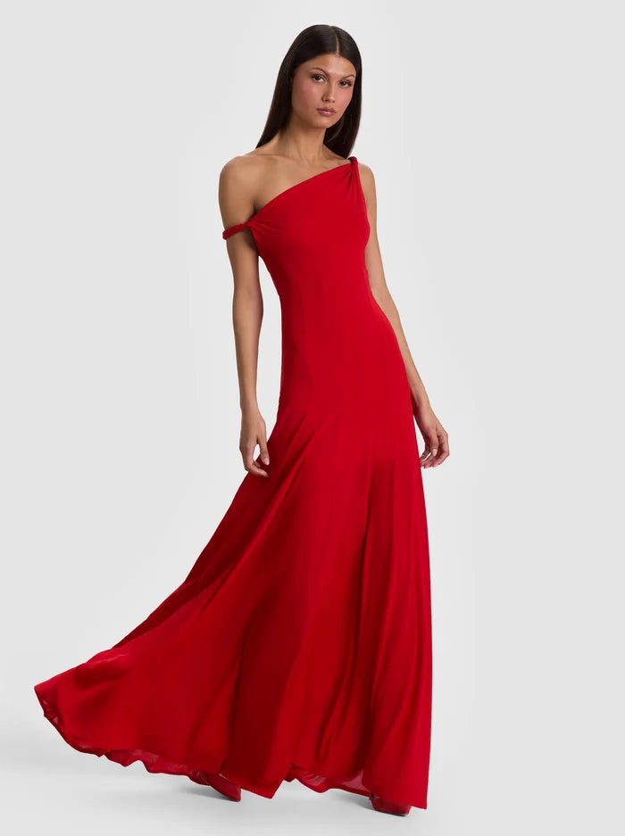 NOELIA TWIST STRAP MAXI DRESS-CHILI PEPPER-ALICE + OLIVIA