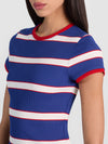 ONIE BABY RINGER TEE-GLAMOUR STRIPE TWILIGHT BLUE-ALICE + OLIVIA