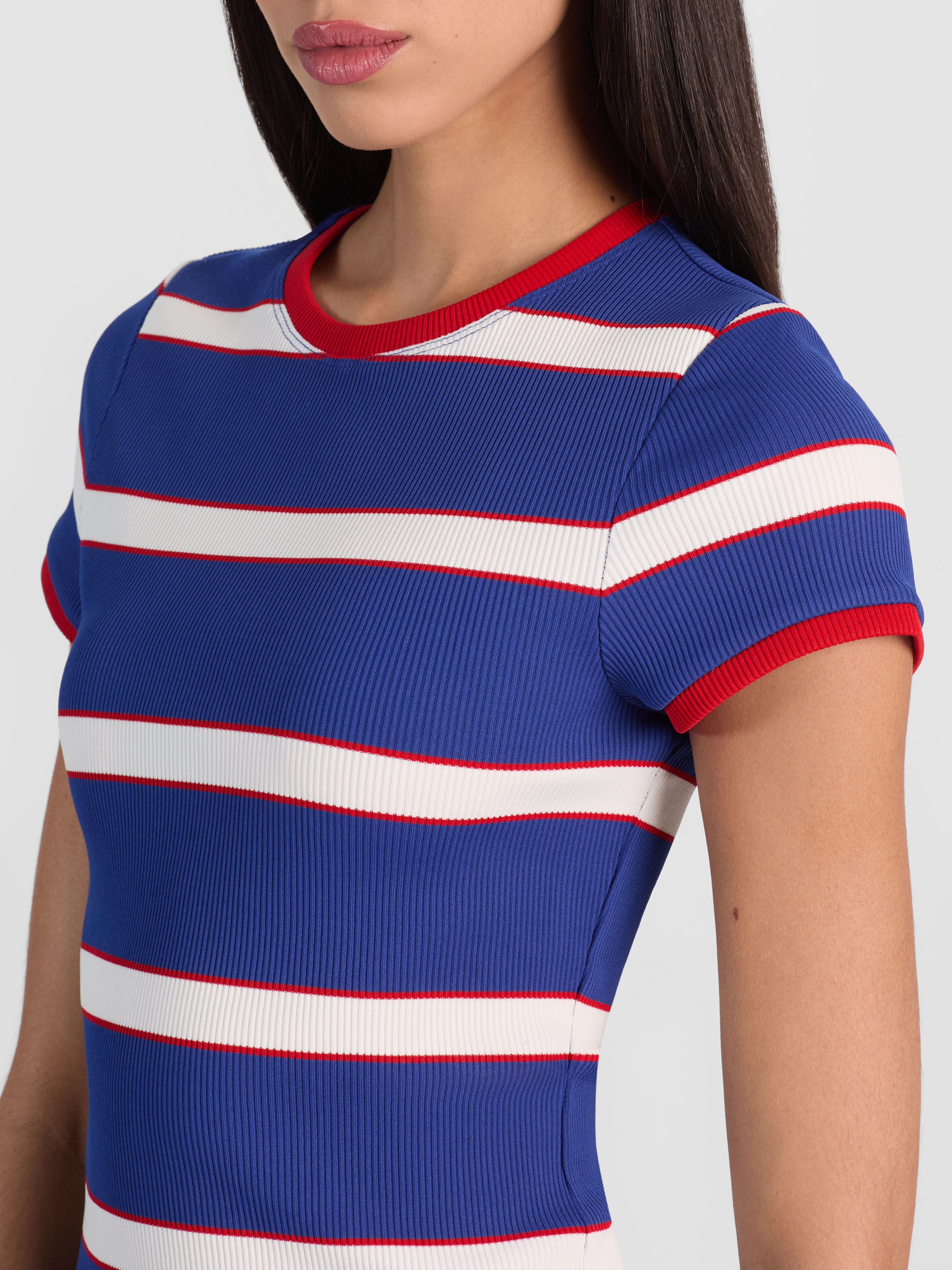 ONIE BABY RINGER TEE-GLAMOUR STRIPE TWILIGHT BLUE-ALICE + OLIVIA