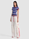 ONIE BABY RINGER TEE-GLAMOUR STRIPE TWILIGHT BLUE-ALICE + OLIVIA