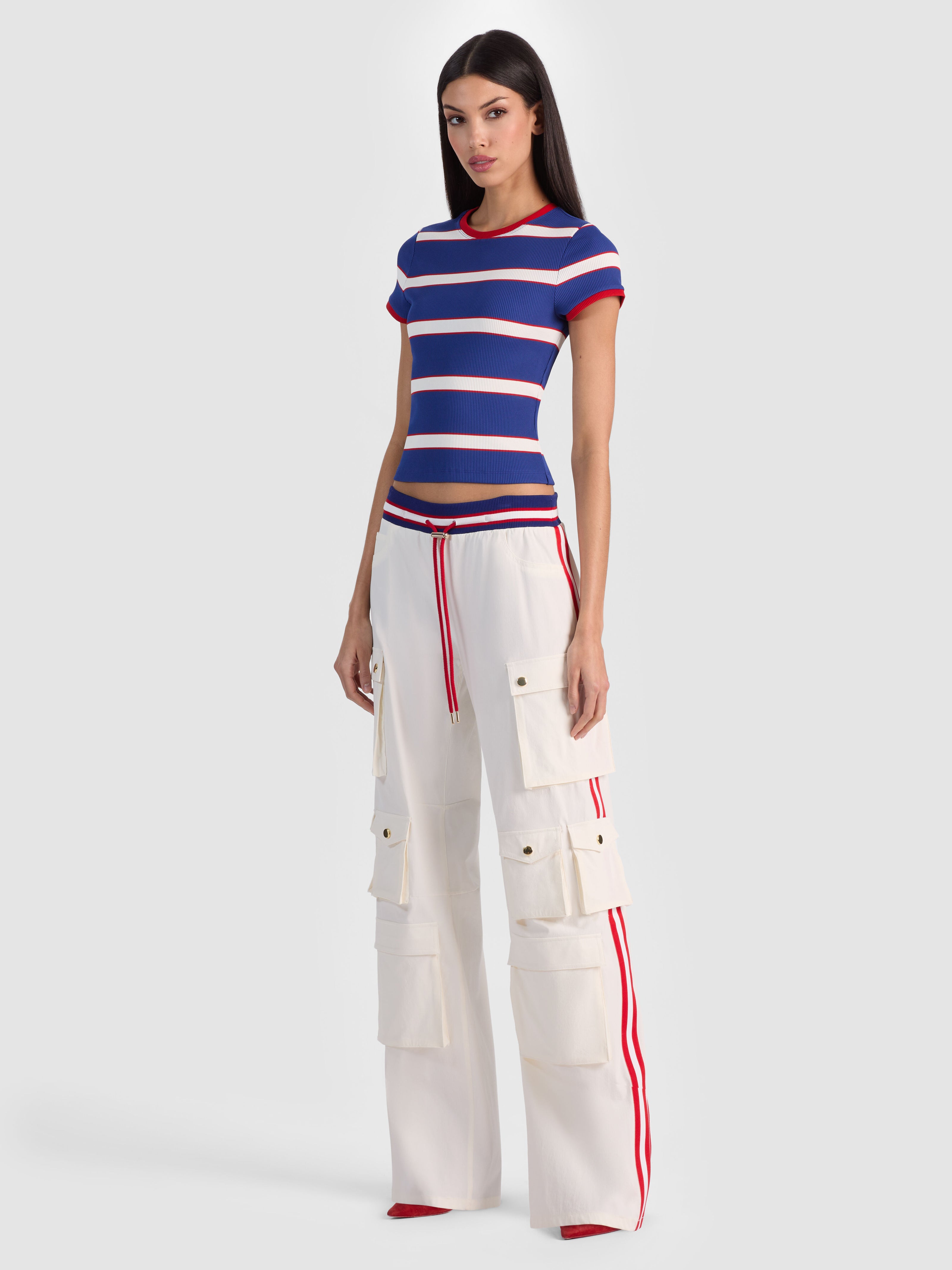 ONIE BABY RINGER TEE-GLAMOUR STRIPE TWILIGHT BLUE-ALICE + OLIVIA