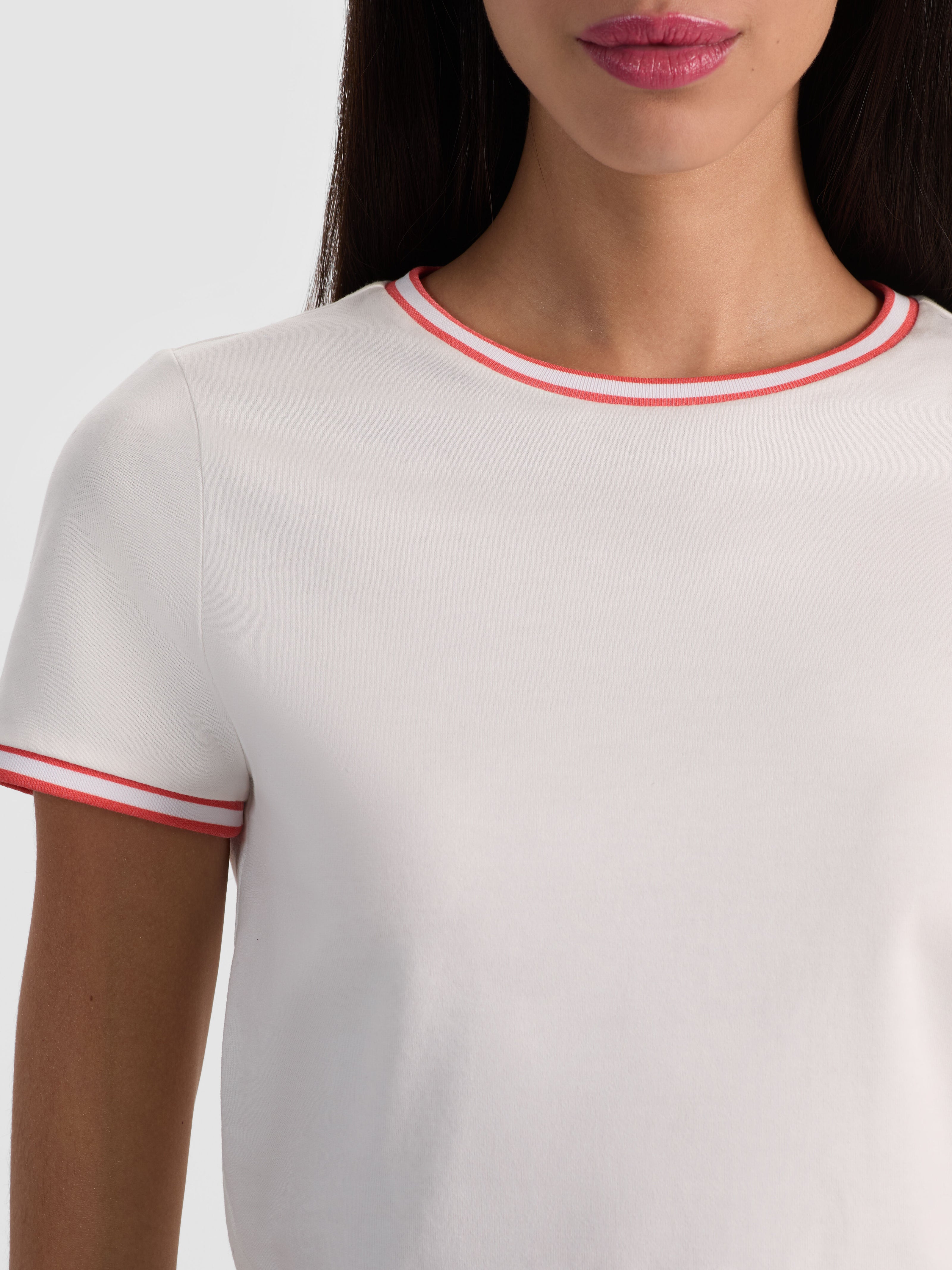CINDY RINGER TEE-OFF WHITE/CHILI PEPPER-ALICE + OLIVIA