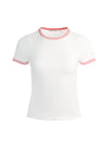 CINDY RINGER TEE-OFF WHITE/CHILI PEPPER-ALICE + OLIVIA
