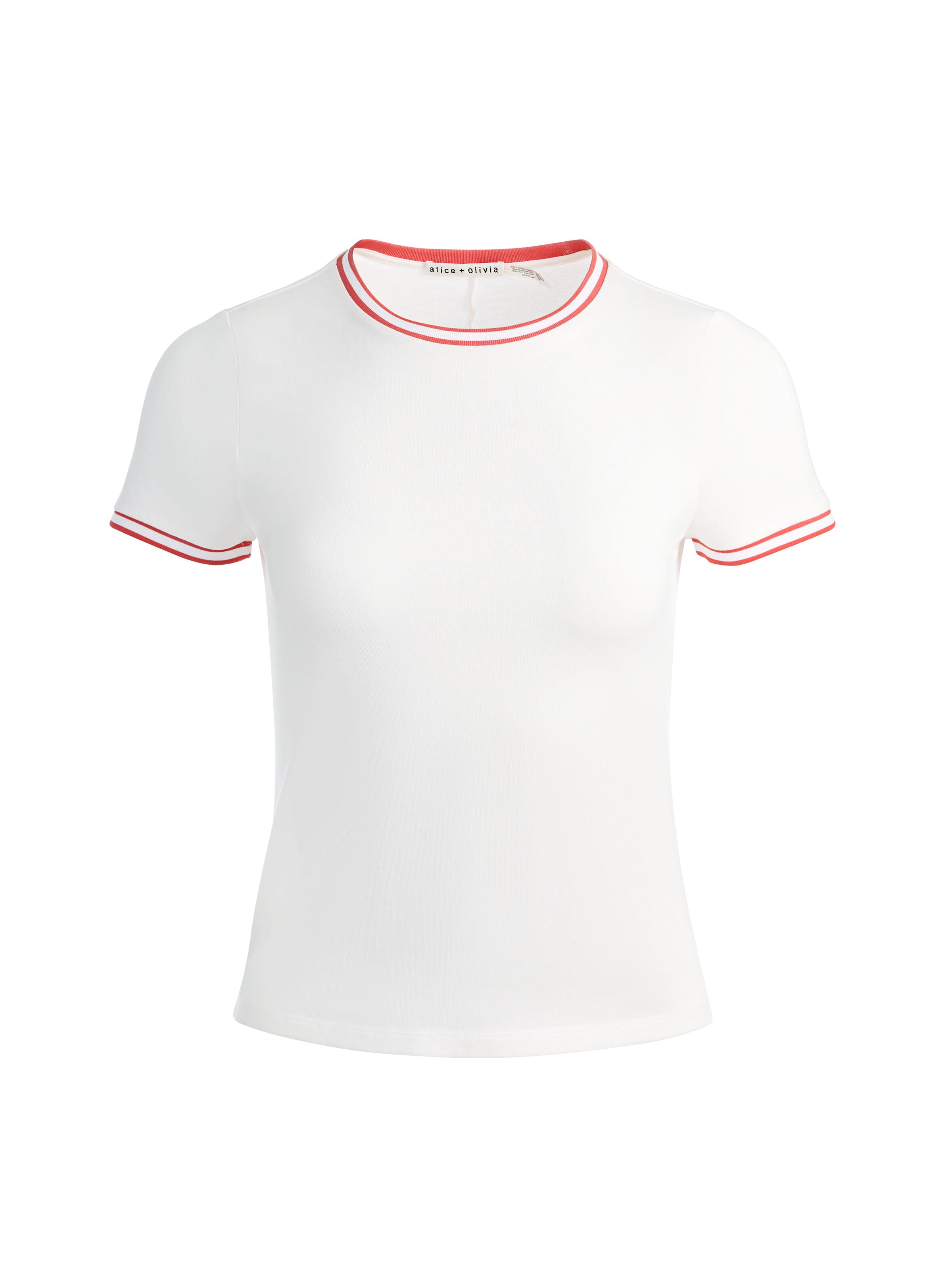 CINDY RINGER TEE-OFF WHITE/CHILI PEPPER-ALICE + OLIVIA