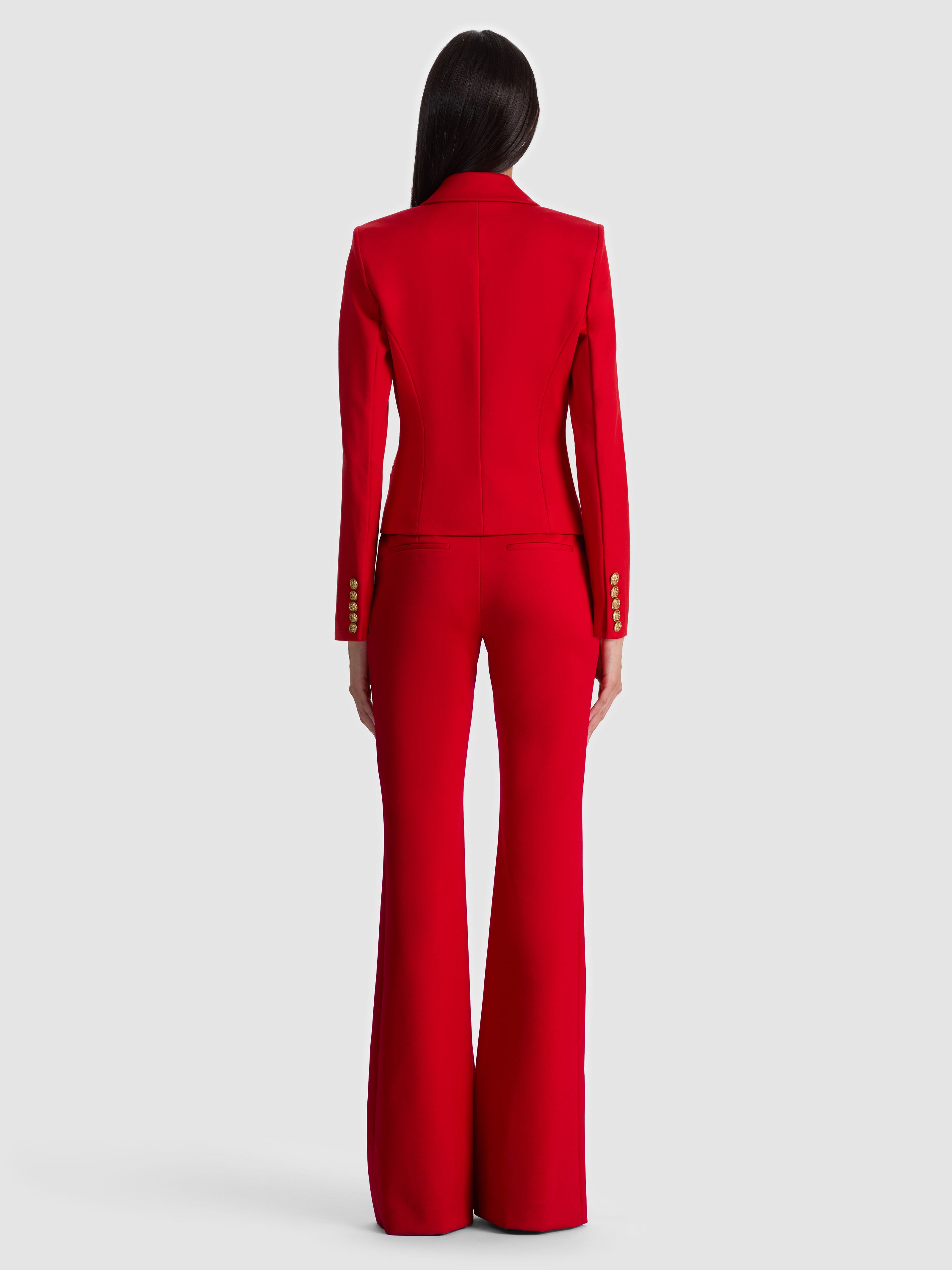 BLAZER COURT CROISÉ EN SERGE DE SOIE DOUBLE-ALICE + OLIVIA