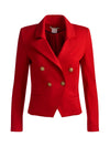 BLAZER COURT CROISÉ EN SERGE DE SOIE DOUBLE-ALICE + OLIVIA