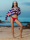 LYLE RUGBY POLO TOP-AMERICANA STRIPE-ALICE + OLIVIA