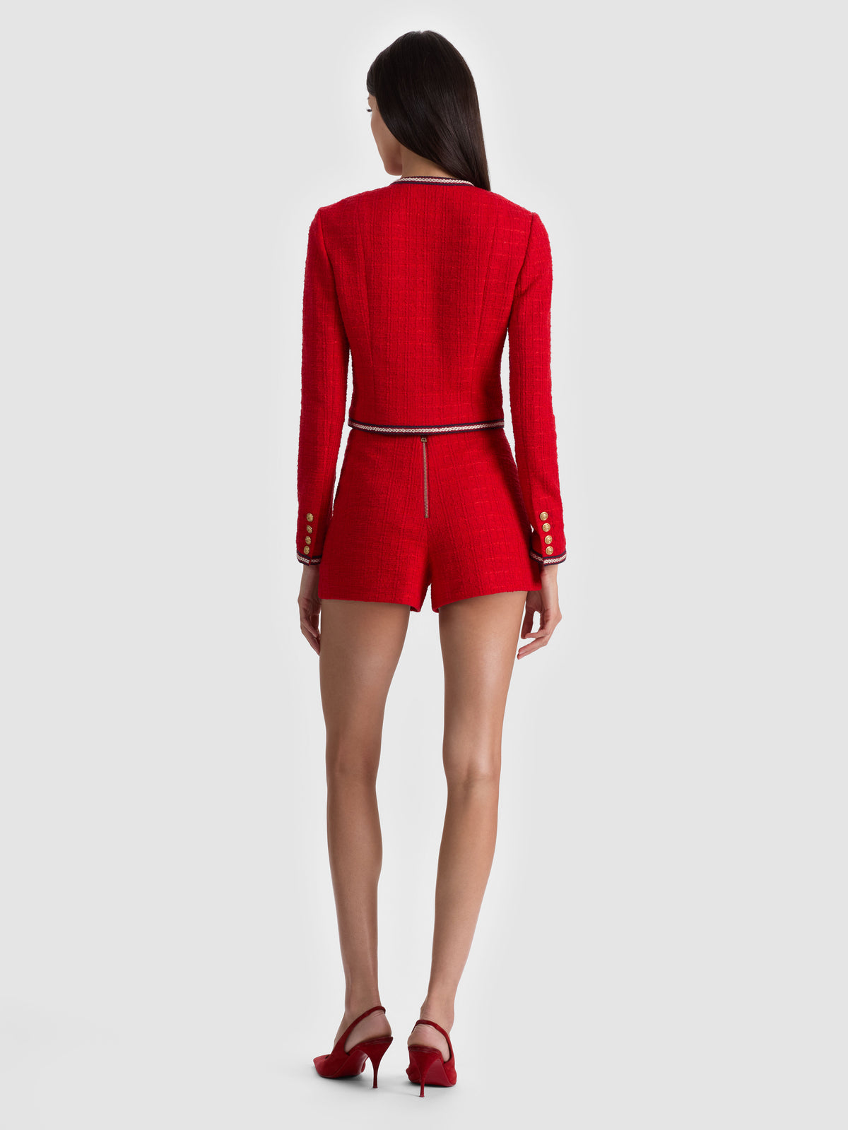 AVALON SHRUNKEN TWEED JACKET-CHILI PEPPER-ALICE + OLIVIA