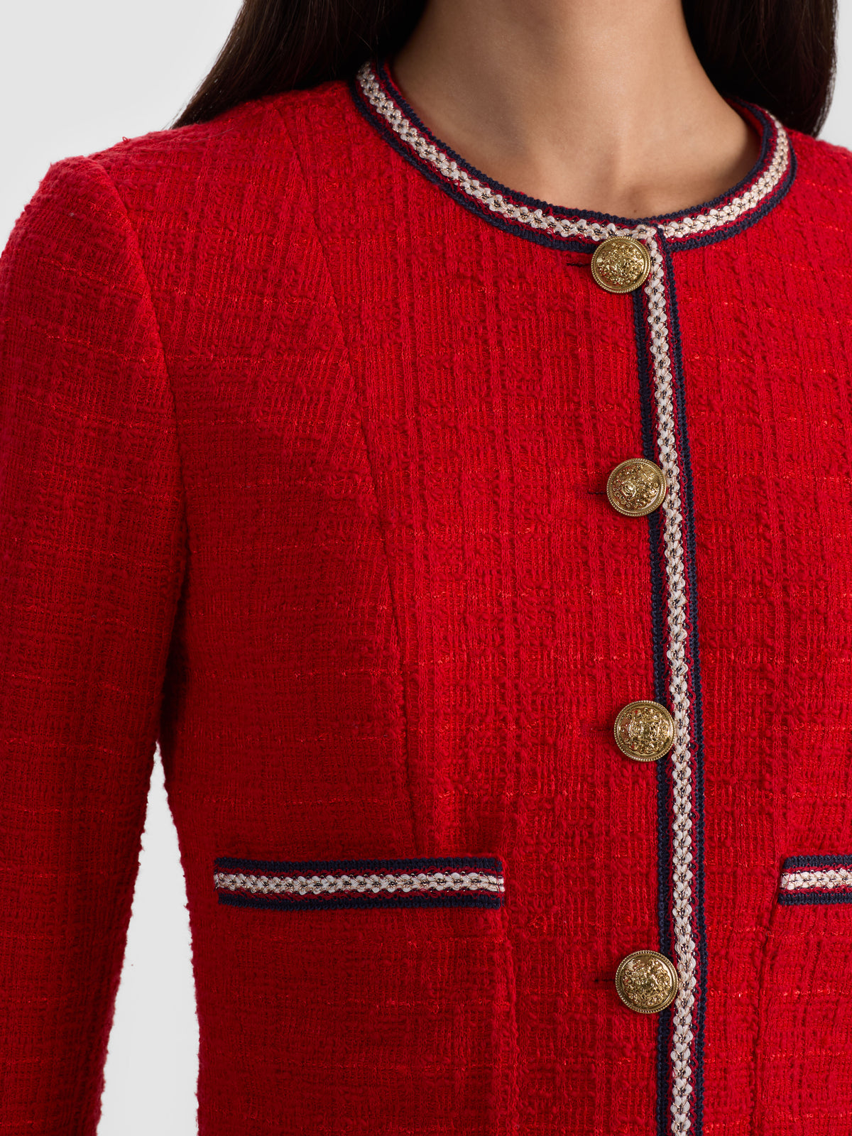 AVALON SHRUNKEN TWEED JACKET-CHILI PEPPER-ALICE + OLIVIA