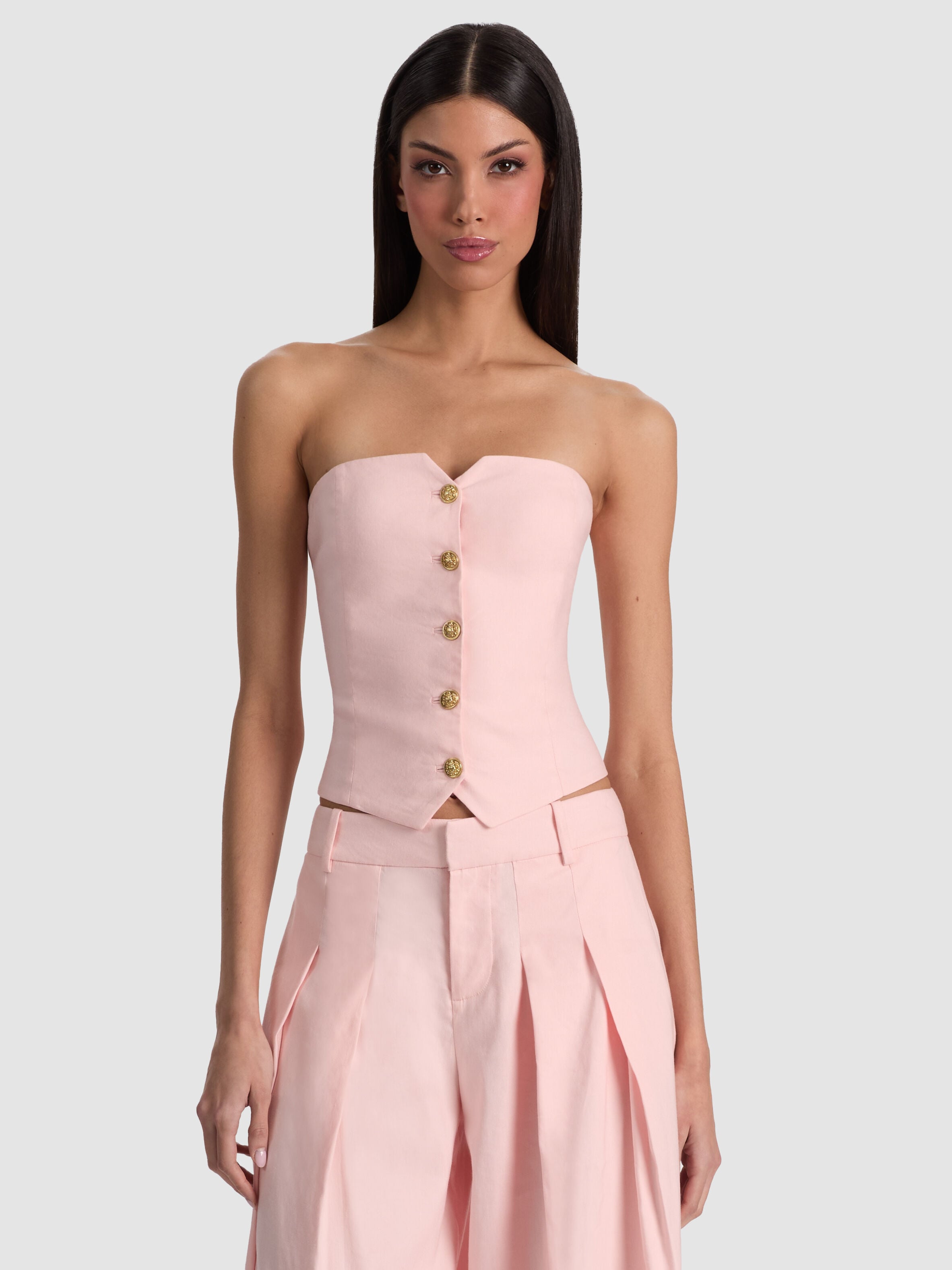 KELCEY STRAPLESS VEST-ORANGE PEEL-ALICE + OLIVIA
