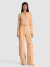 DOLLIE TWO TONE CASHMERE CARDIGAN-LIGHT PEACH/BUTTER-ALICE + OLIVIA