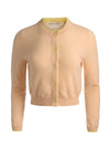 DOLLIE TWO TONE CASHMERE CARDIGAN-LIGHT PEACH/BUTTER-ALICE + OLIVIA
