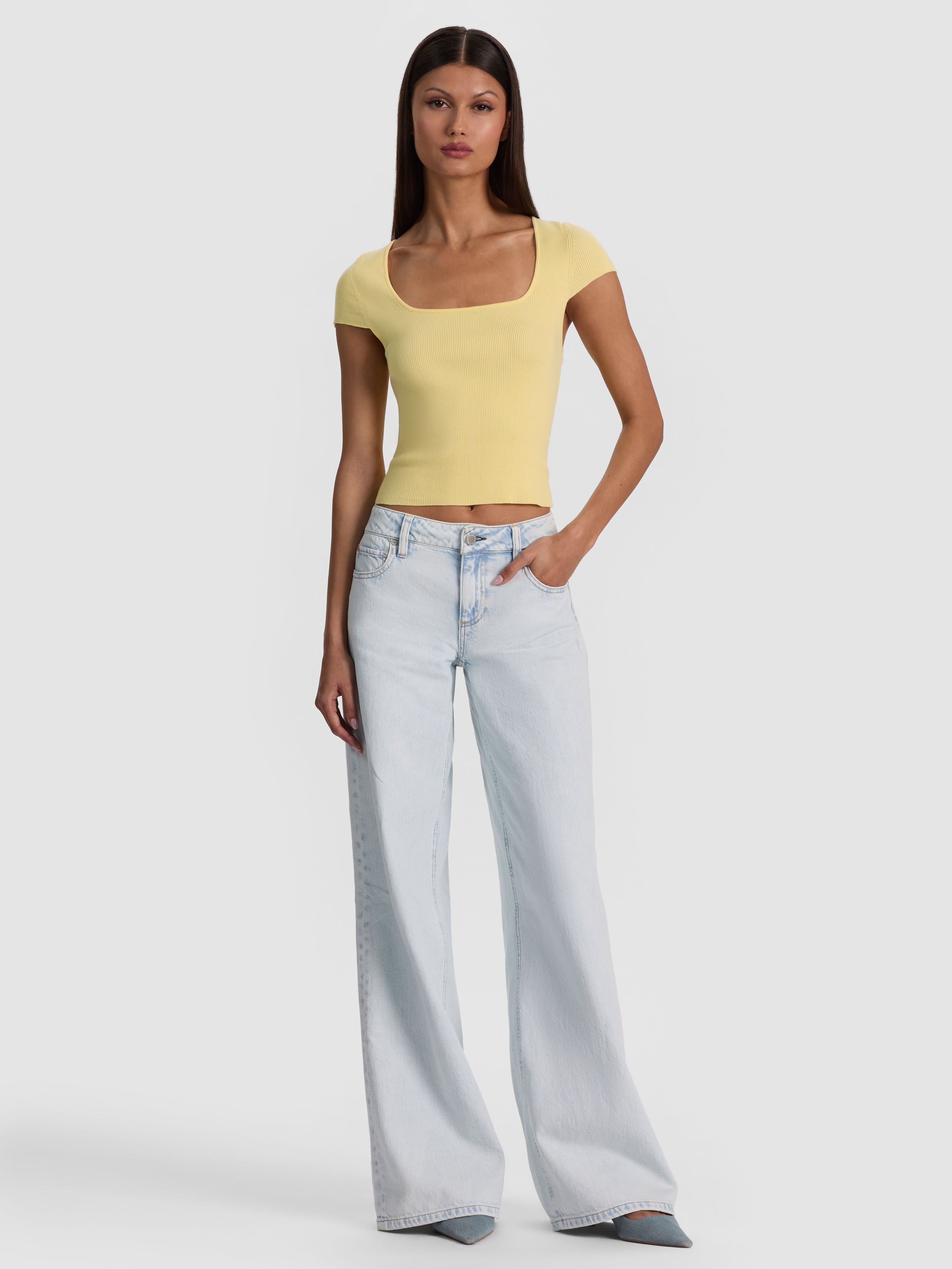 ANAIS RIBBED BABY TEE-ALICE + OLIVIA