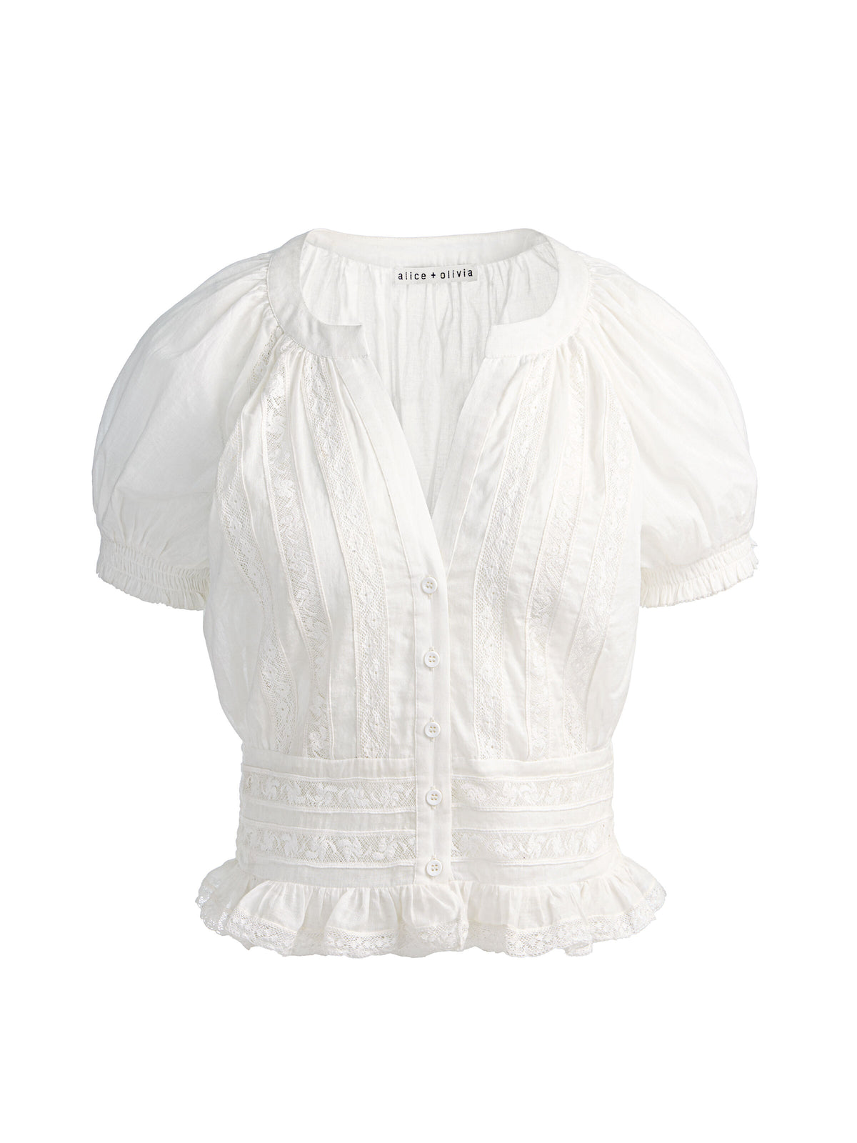 KATHRYN LACE TRIM BLOUSE - OFF WHITE