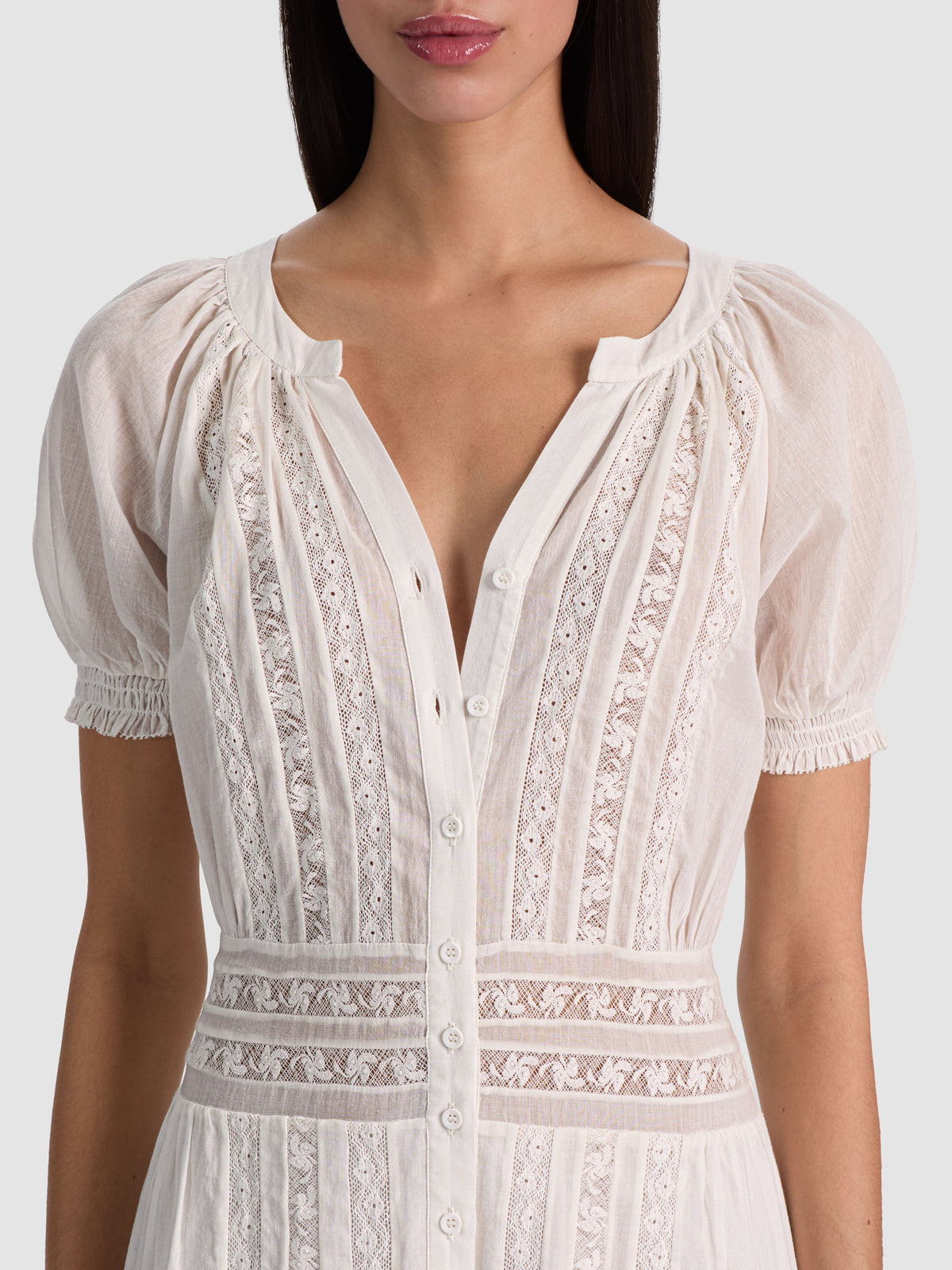 KATHRYN MIDI SHIRT DRESS - OFF WHITE