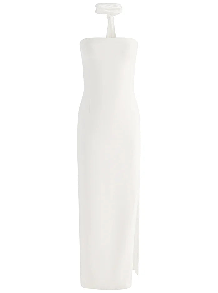 CHANA MAXI DRESS WITH SCARF in OFF WHITE