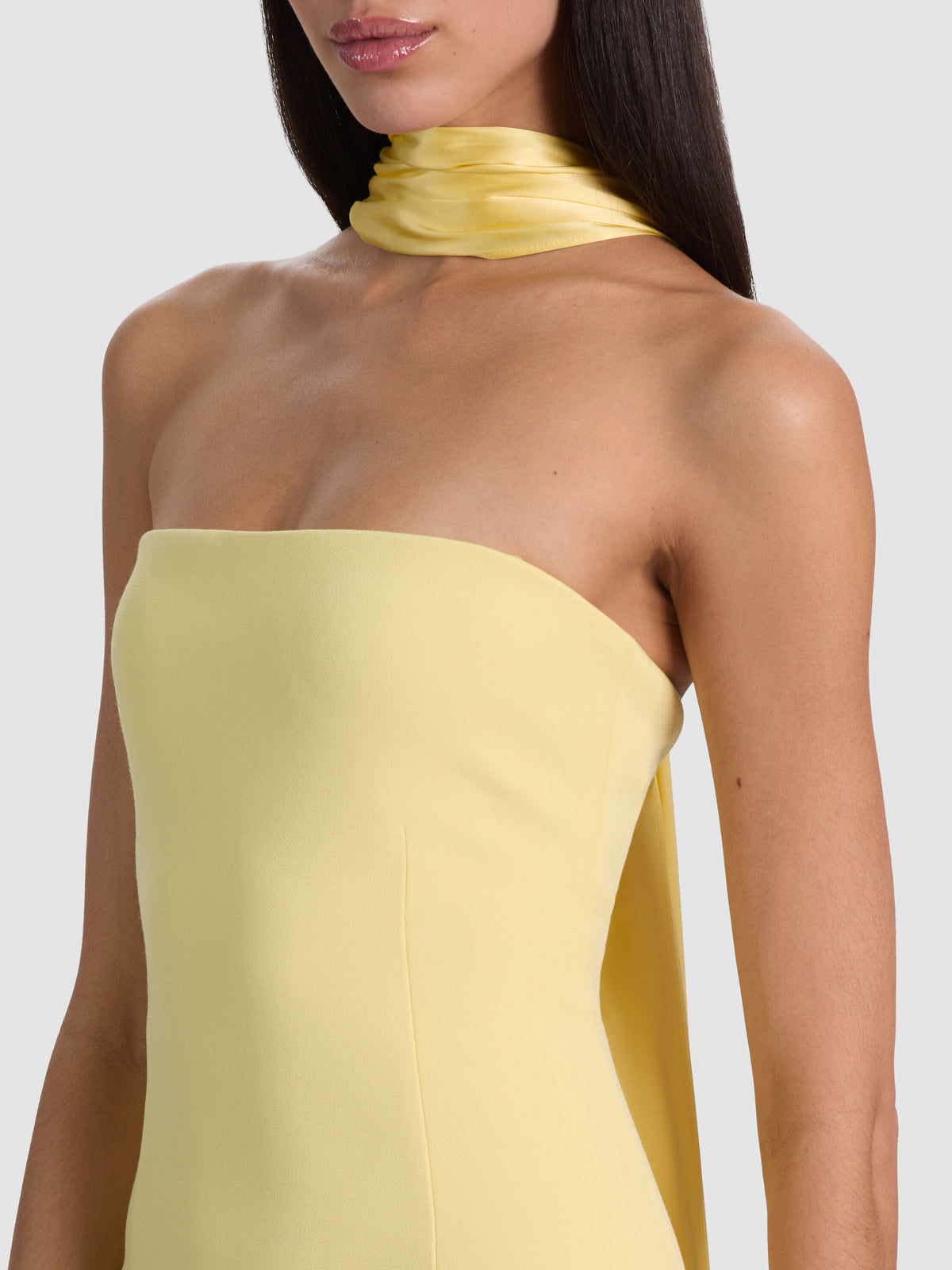 CHANA MAXI DRESS WITH SCARF - BUTTER