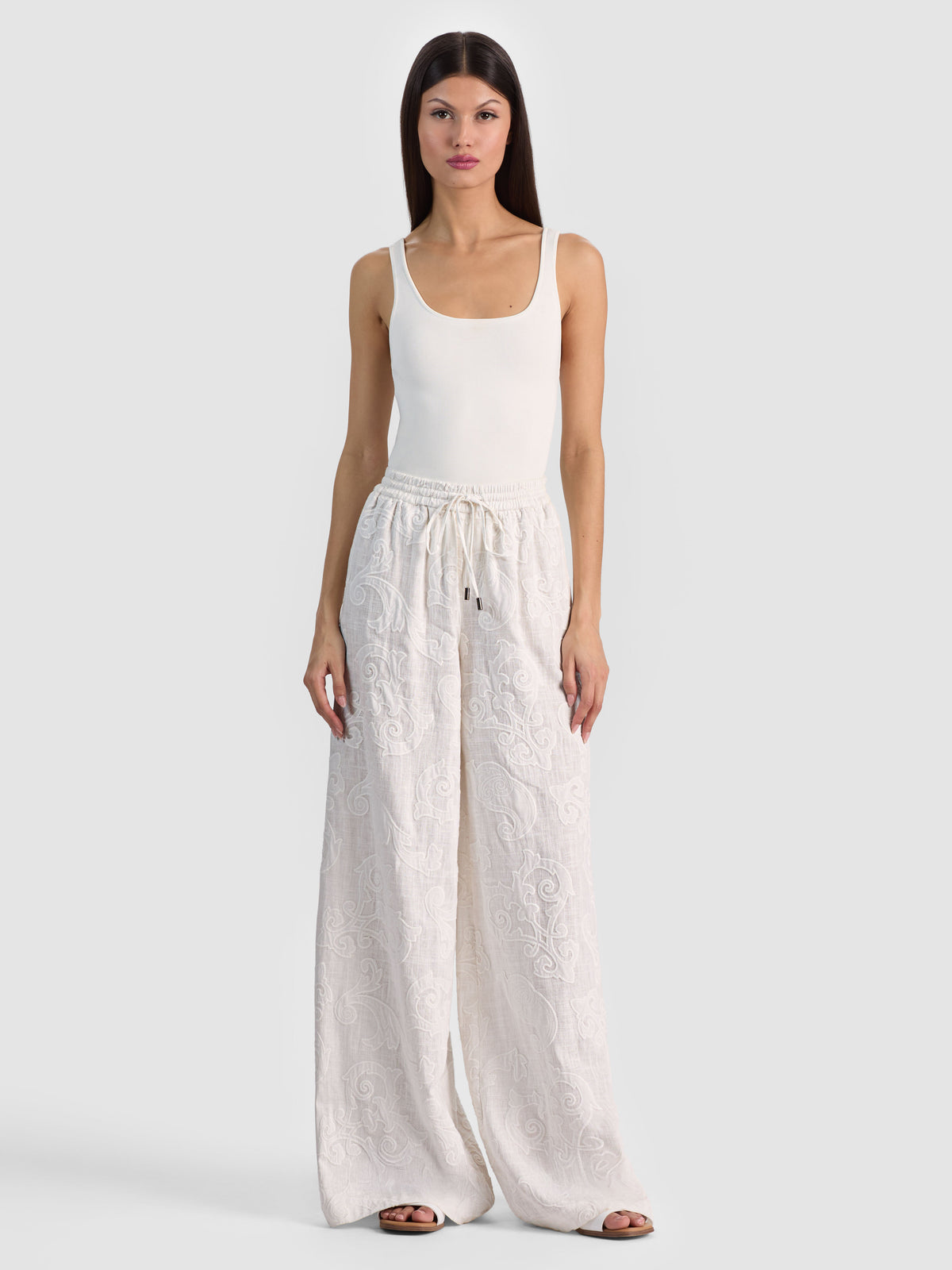 OJAI WIDE LEG PANT - OFF WHITE