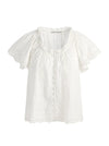 ODETTE EMBROIDERED FLUTTER SLEEVE TOP-OFF WHITE-ALICE + OLIVIA