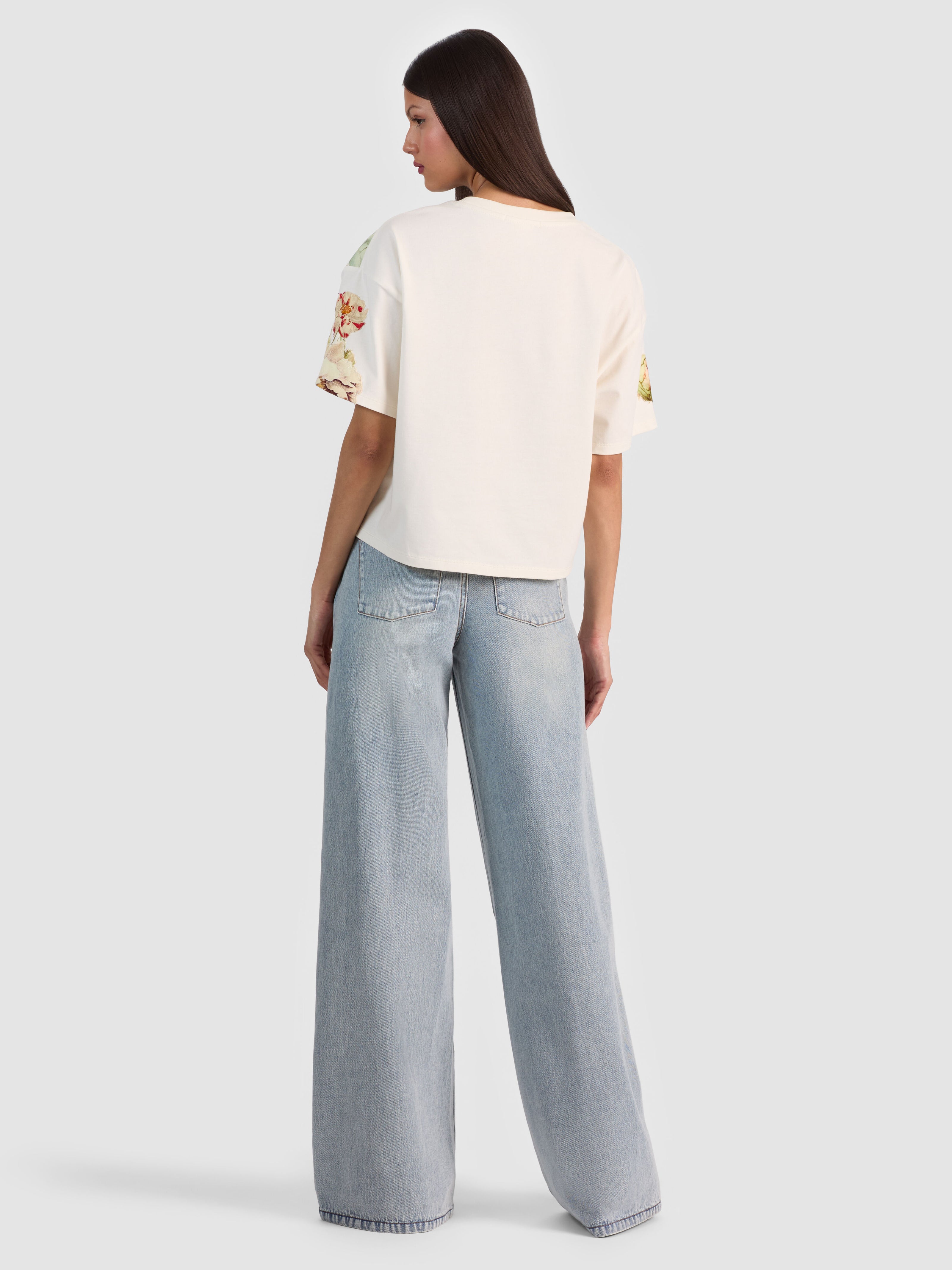 EVAN APPLIQUE OVERSIZED TEE-ECRU/MULTI-ALICE + OLIVIA