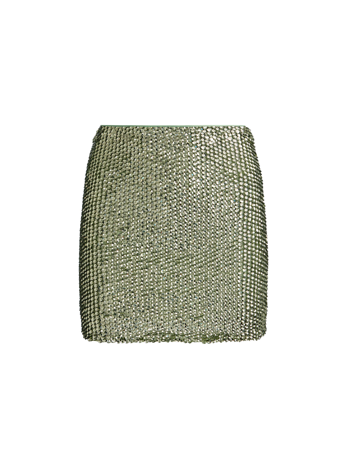RAMOS SEQUIN FITTED MINI SKIRT - LIGHT SAGE