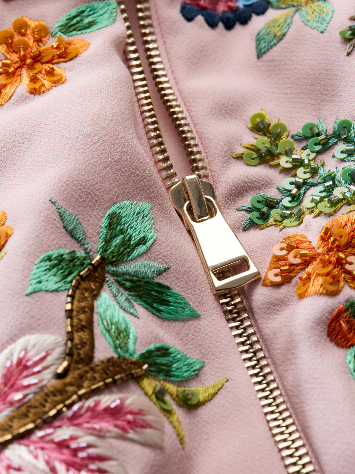 LONNIE EMBELLISHED VARSITY JACKET - ENGLISH ROSE/MULTI
