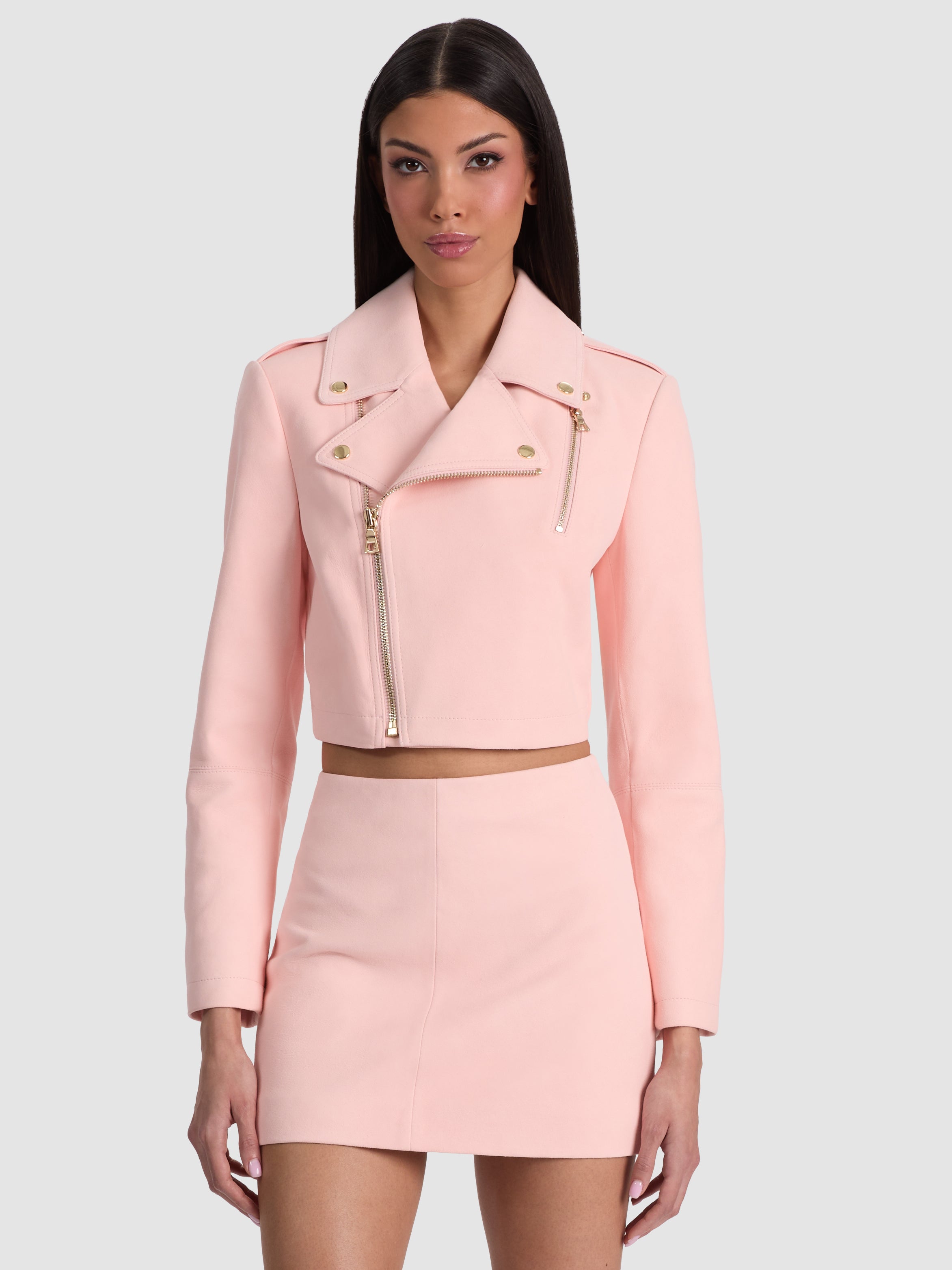 GIACCA MOTO CORTA IN SUEDE KRISHNA-ALICE + OLIVIA