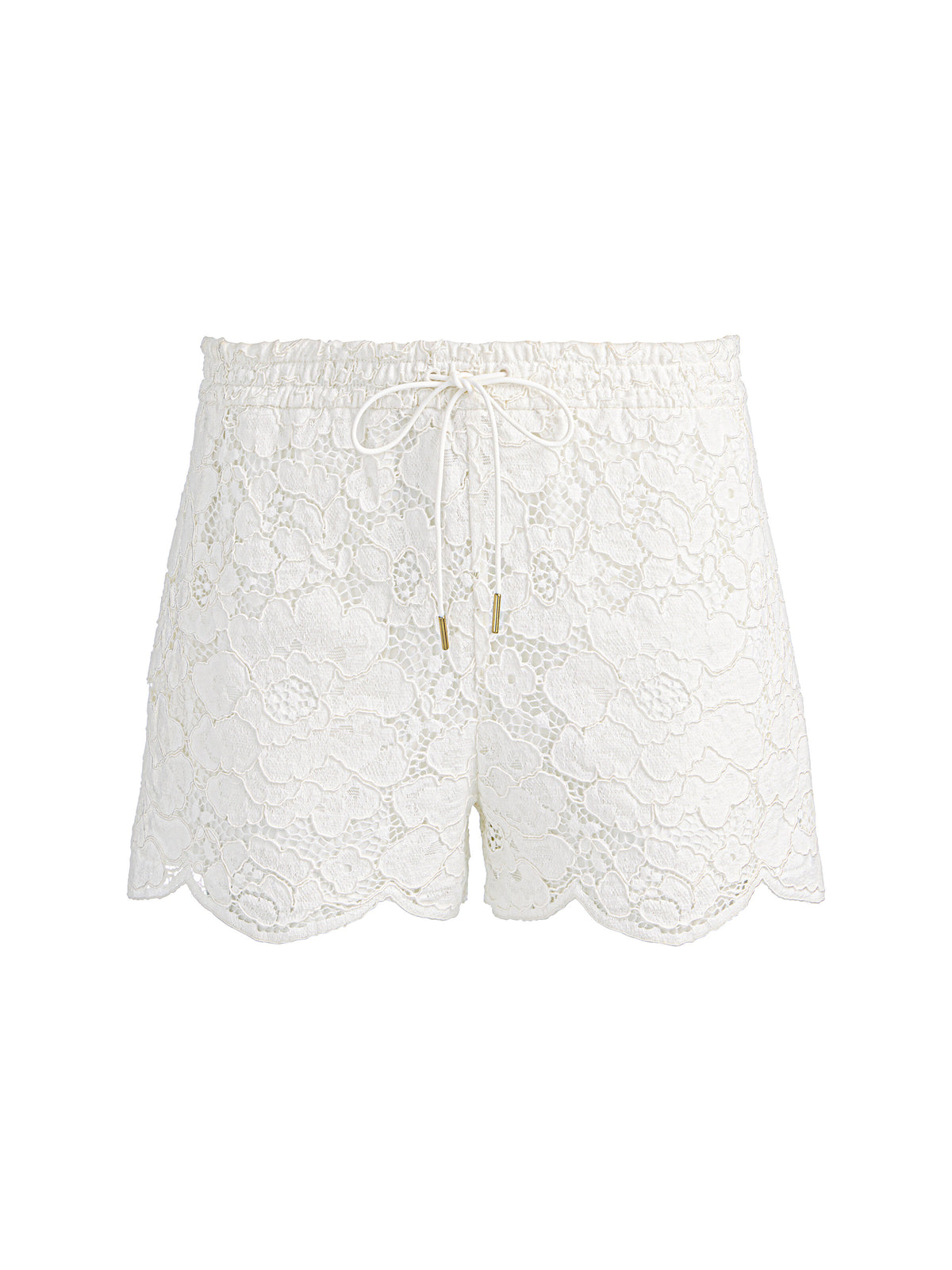 KENLEY PULL UP LACE SHORT - OFF WHITE