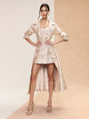 ELLIE TRENCH COAT WITH MIXED JACQUARD-GOLD-ALICE + OLIVIA