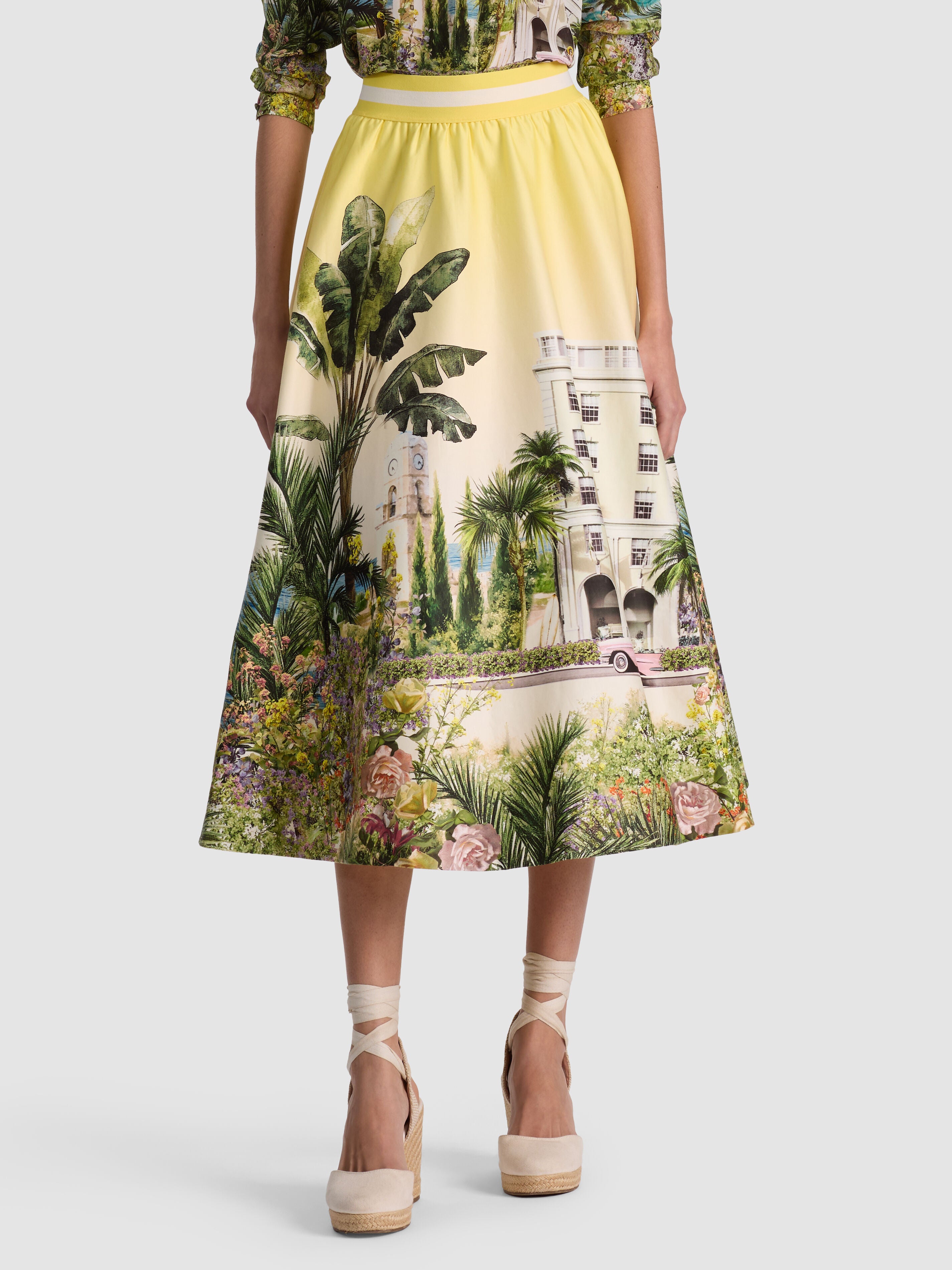 EARLA STACEFACE MIDI SKIRT-PURE PARADISE-ALICE + OLIVIA