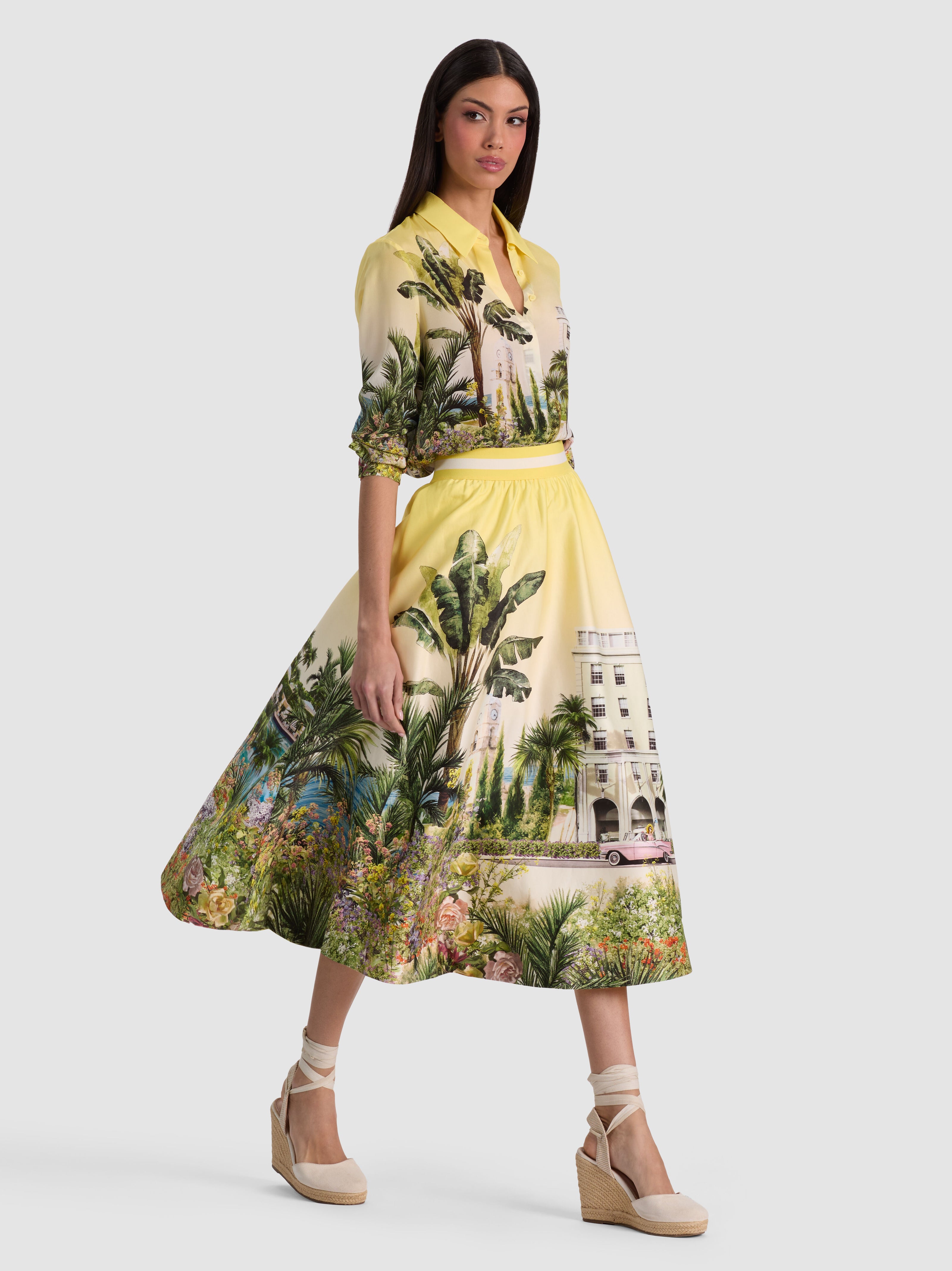 EARLA STACEFACE MIDI SKIRT-PURE PARADISE-ALICE + OLIVIA