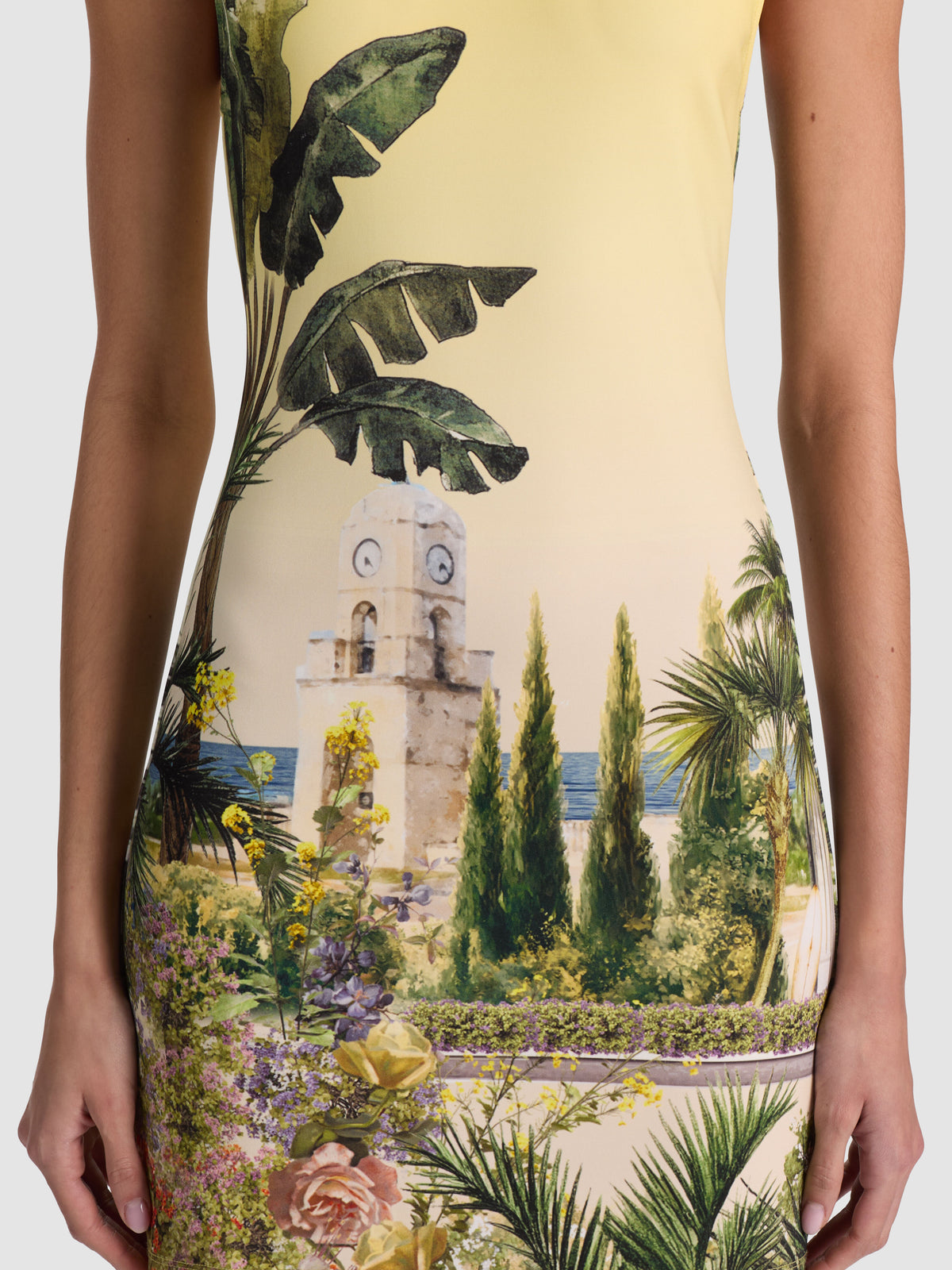 WYNELL STACEFACE FITTED MINI DRESS - PURE PARADISE