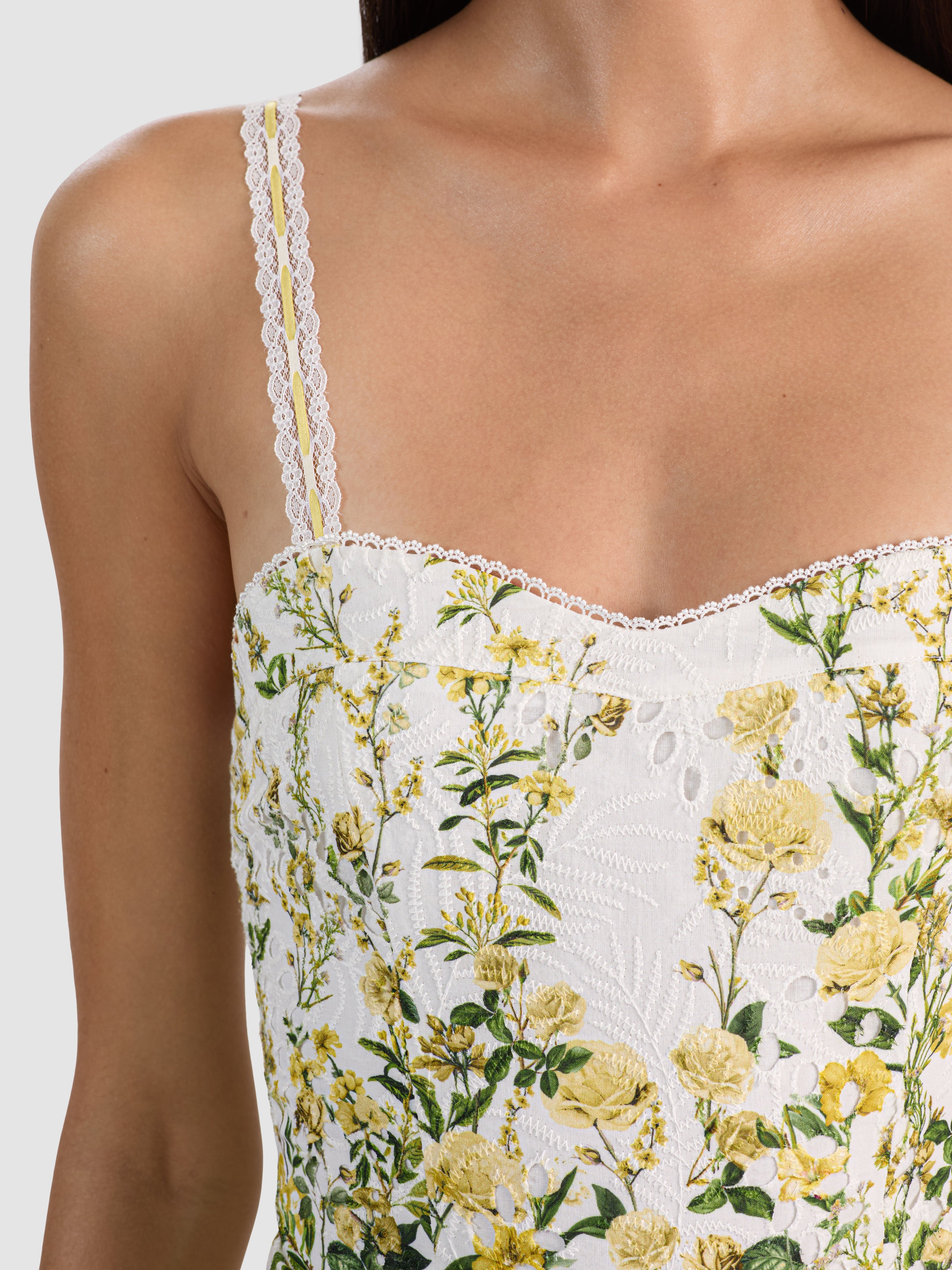 MEREDITH SWEETHEART MINI DRESS-FRESH AIR BUTTER-ALICE + OLIVIA
