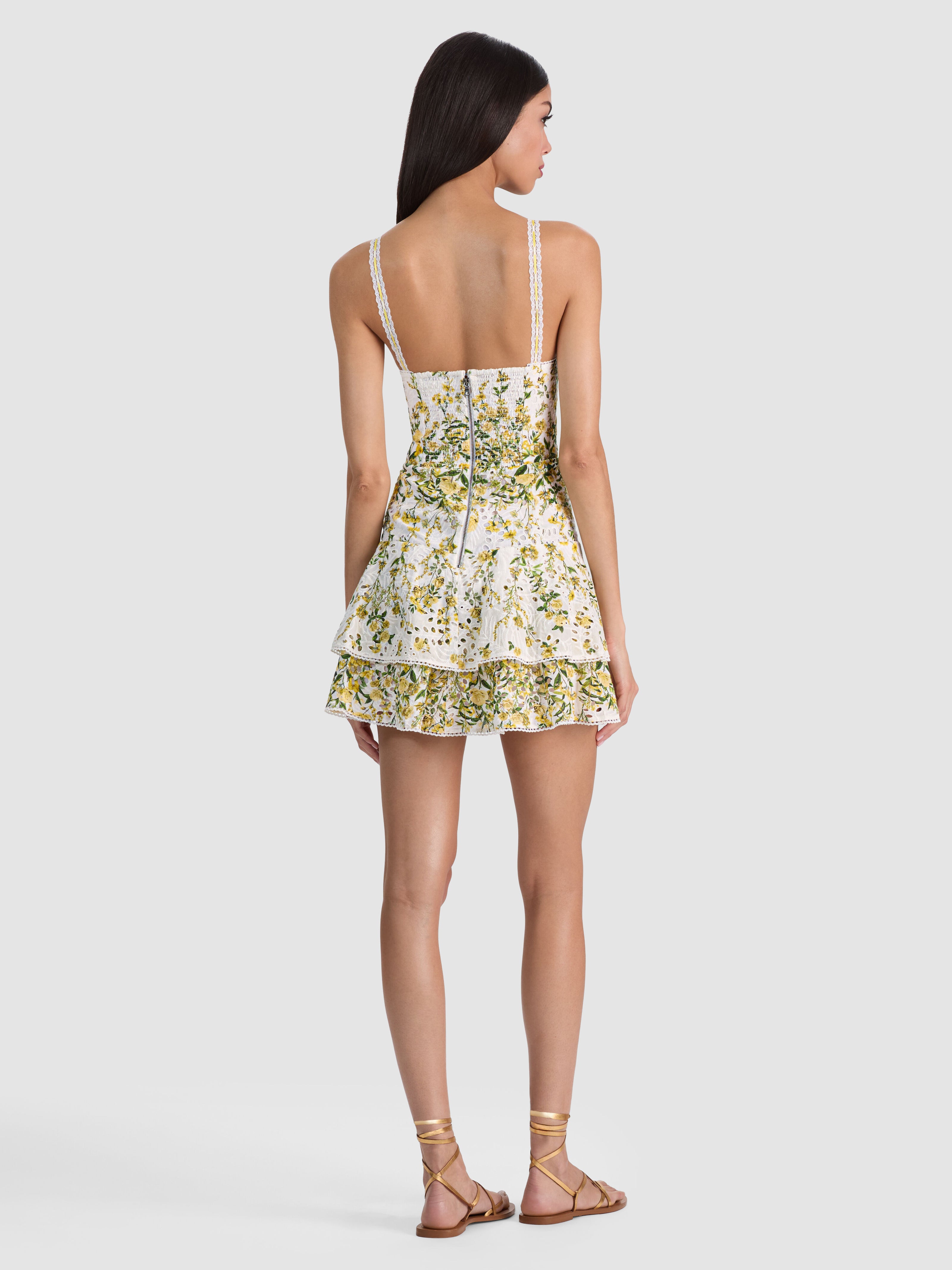 MEREDITH SWEETHEART MINI DRESS-FRESH AIR BUTTER-ALICE + OLIVIA