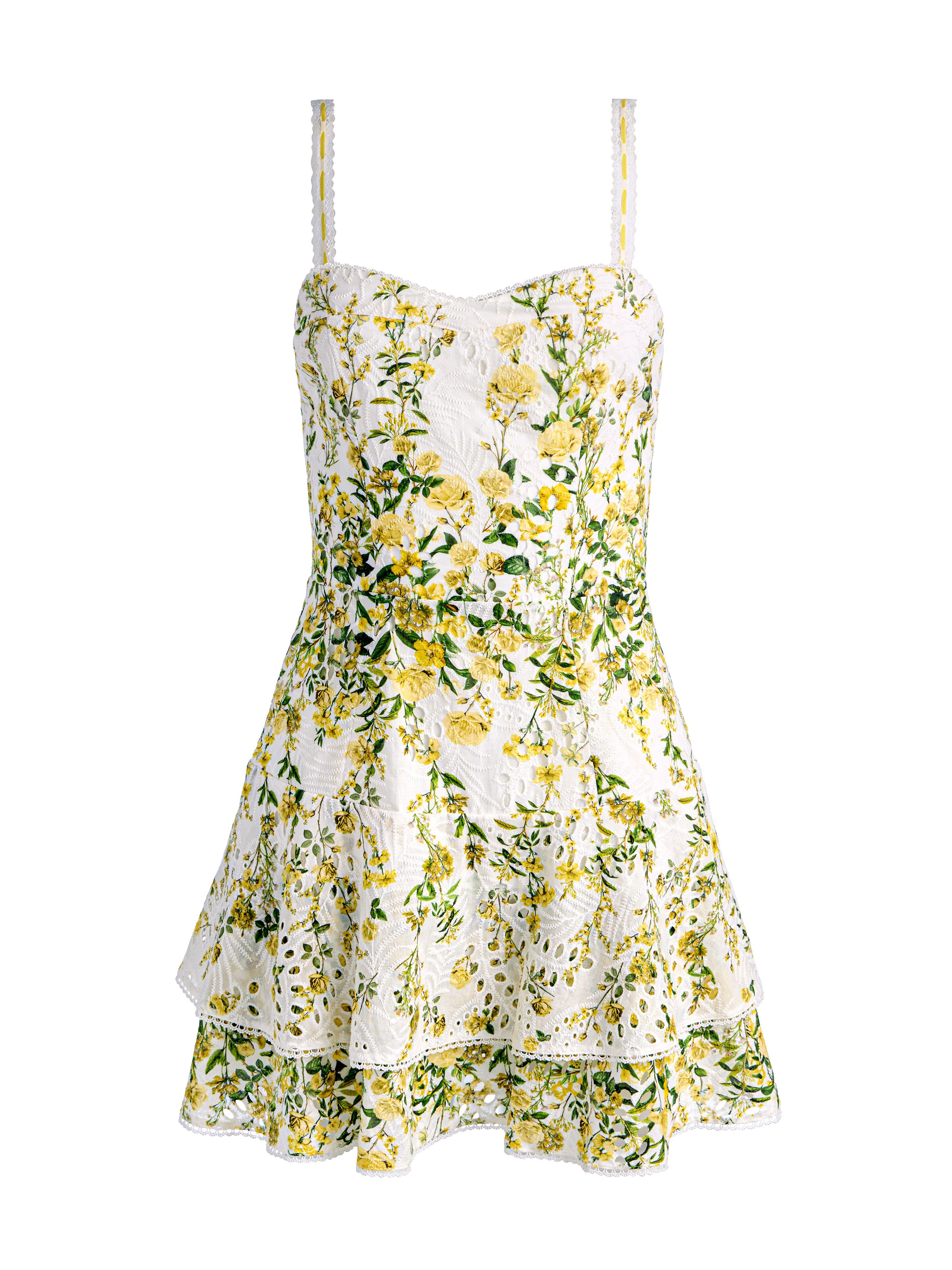 MEREDITH SWEETHEART MINI DRESS-FRESH AIR BUTTER-ALICE + OLIVIA