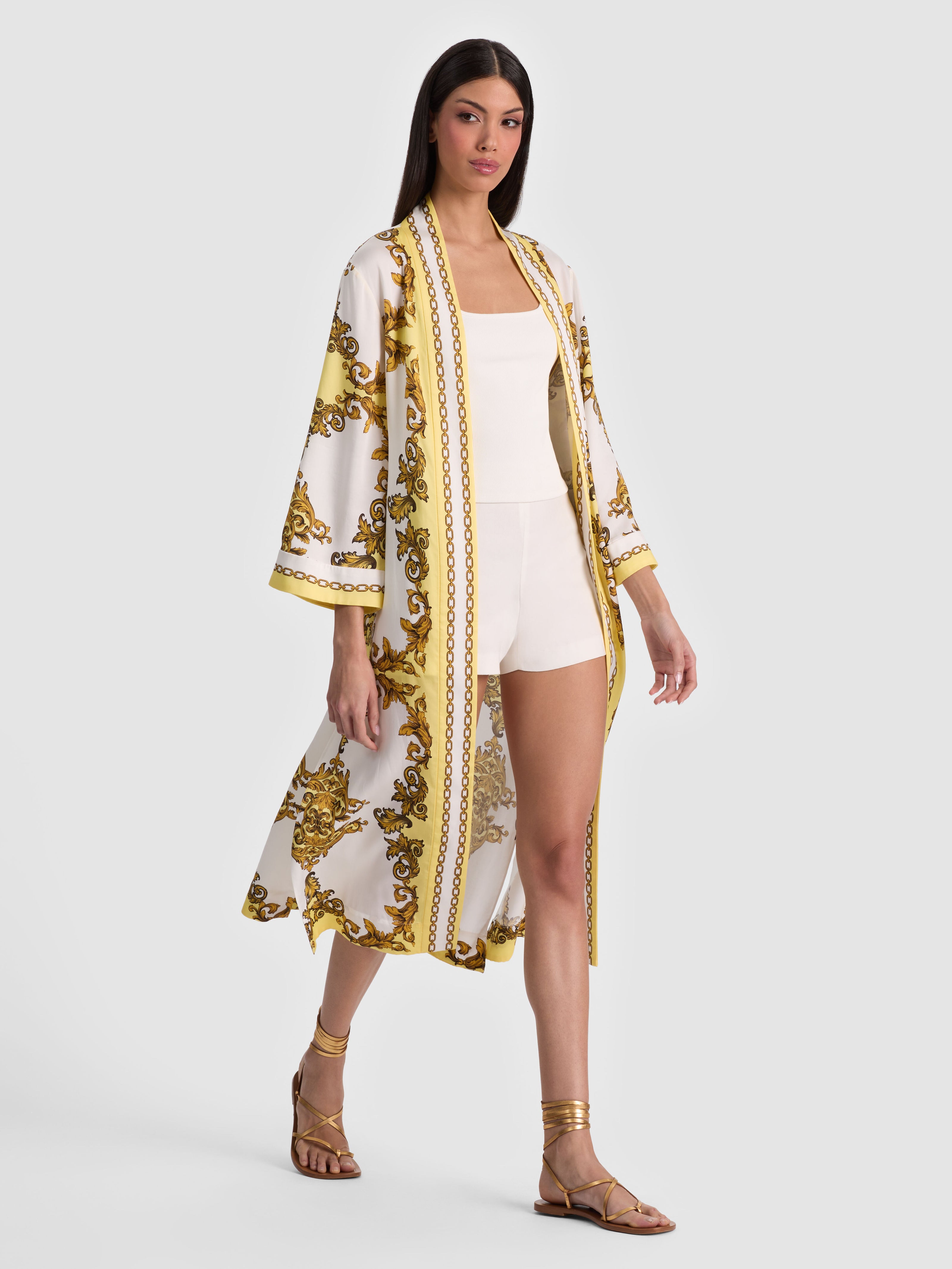 LYNN MID LENGTH ROBE-GOLDEN COAST-ALICE + OLIVIA