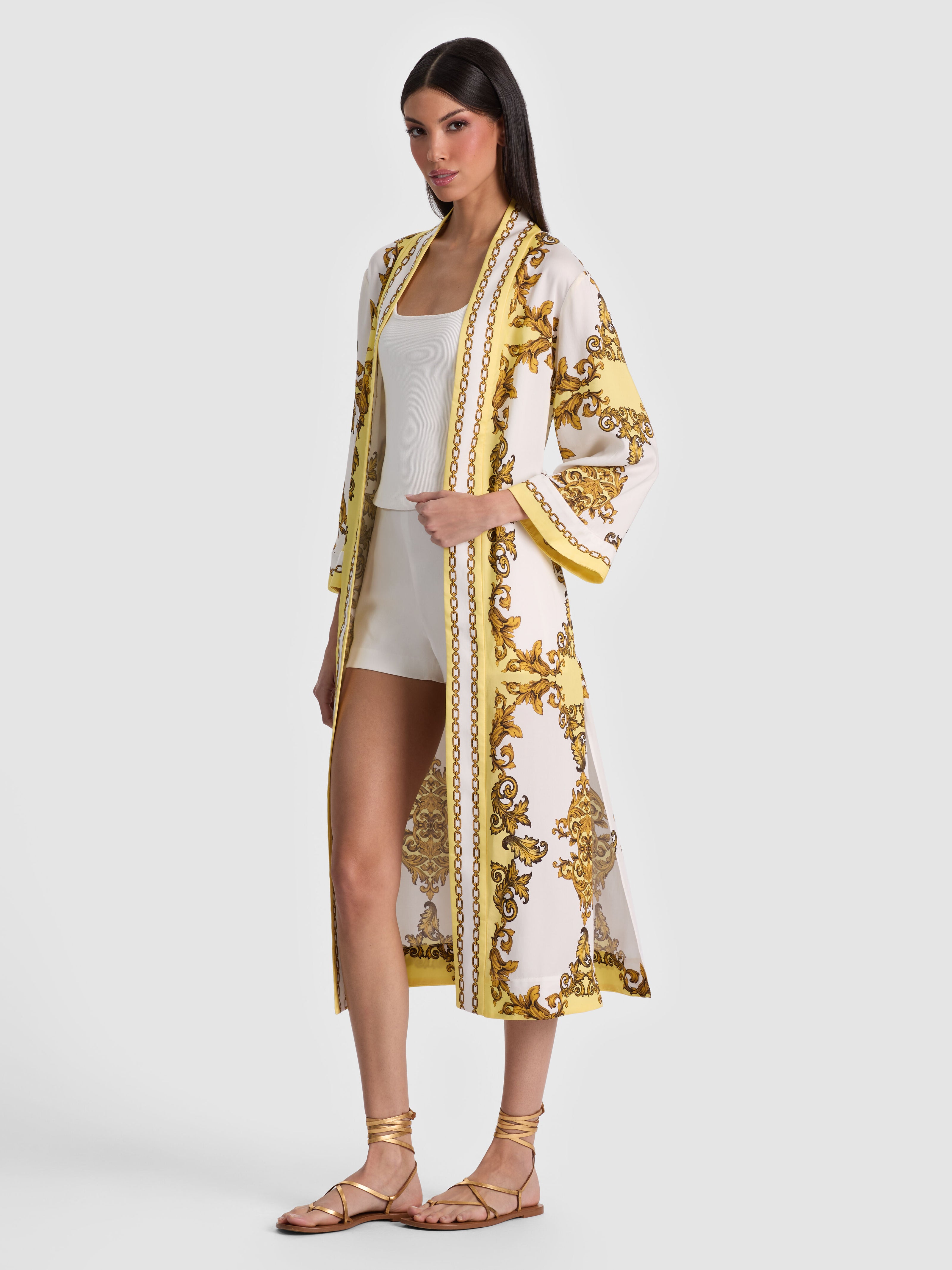 LYNN MID LENGTH ROBE-GOLDEN COAST-ALICE + OLIVIA