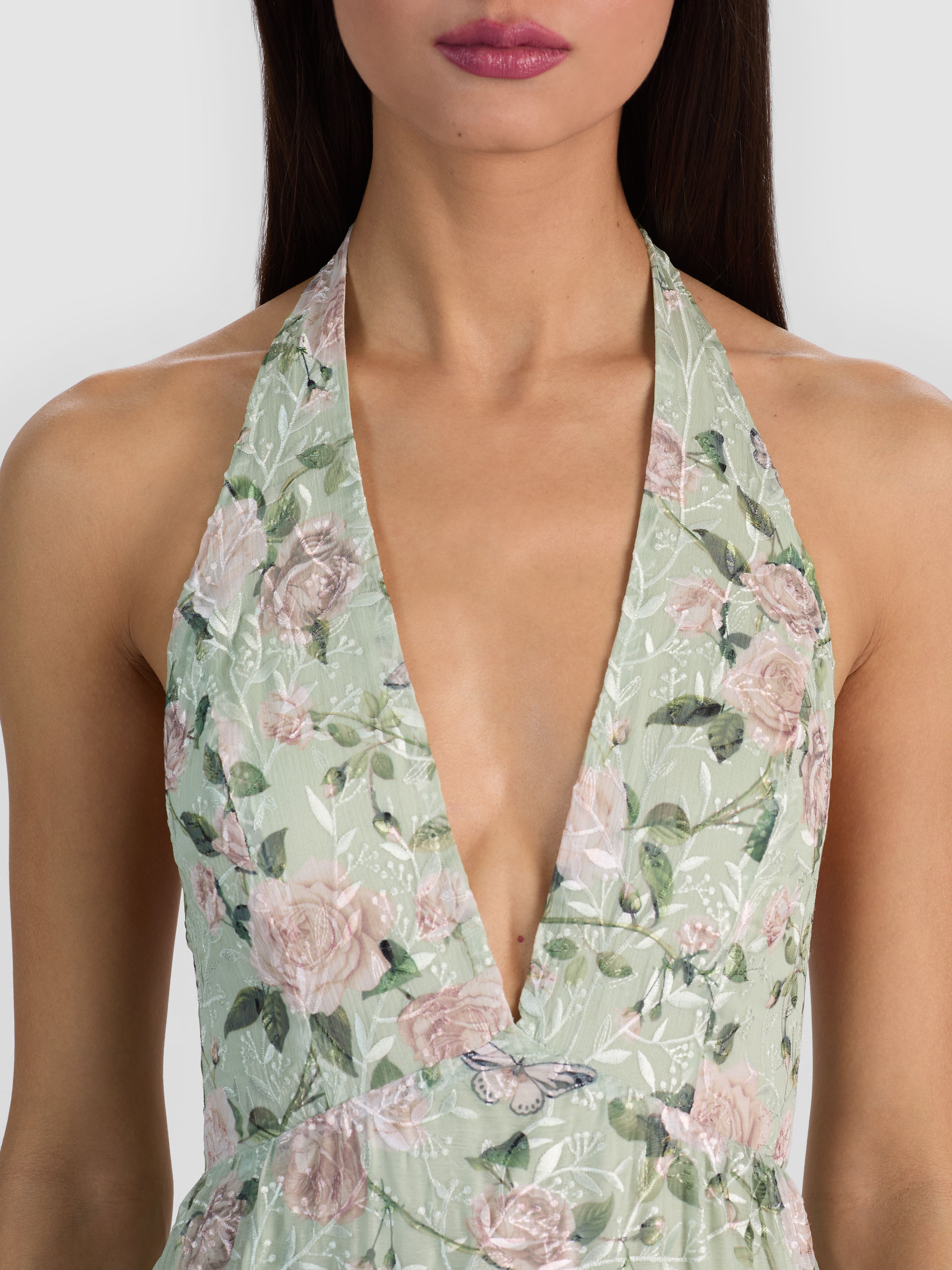 MAURA TIERED MAXI DRESS-GARDEN GOSSIP LIGHT SAGE-ALICE + OLIVIA